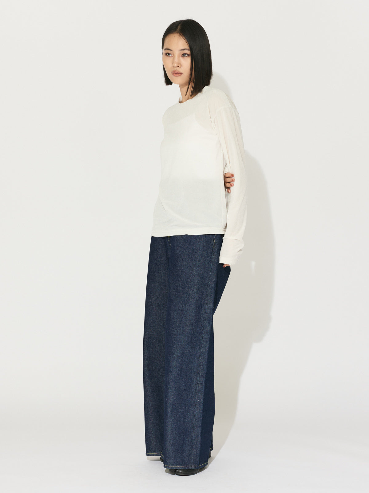 sheer velour pullover