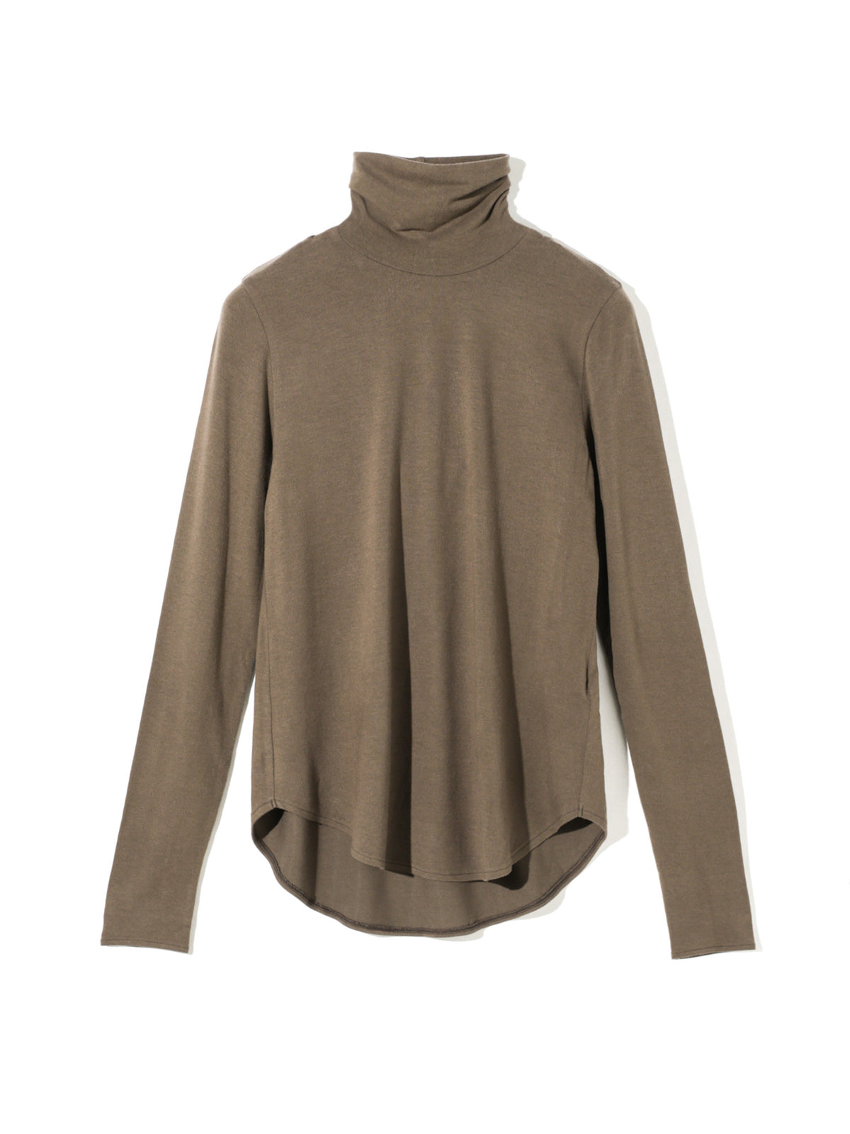 high neck round hem pullover