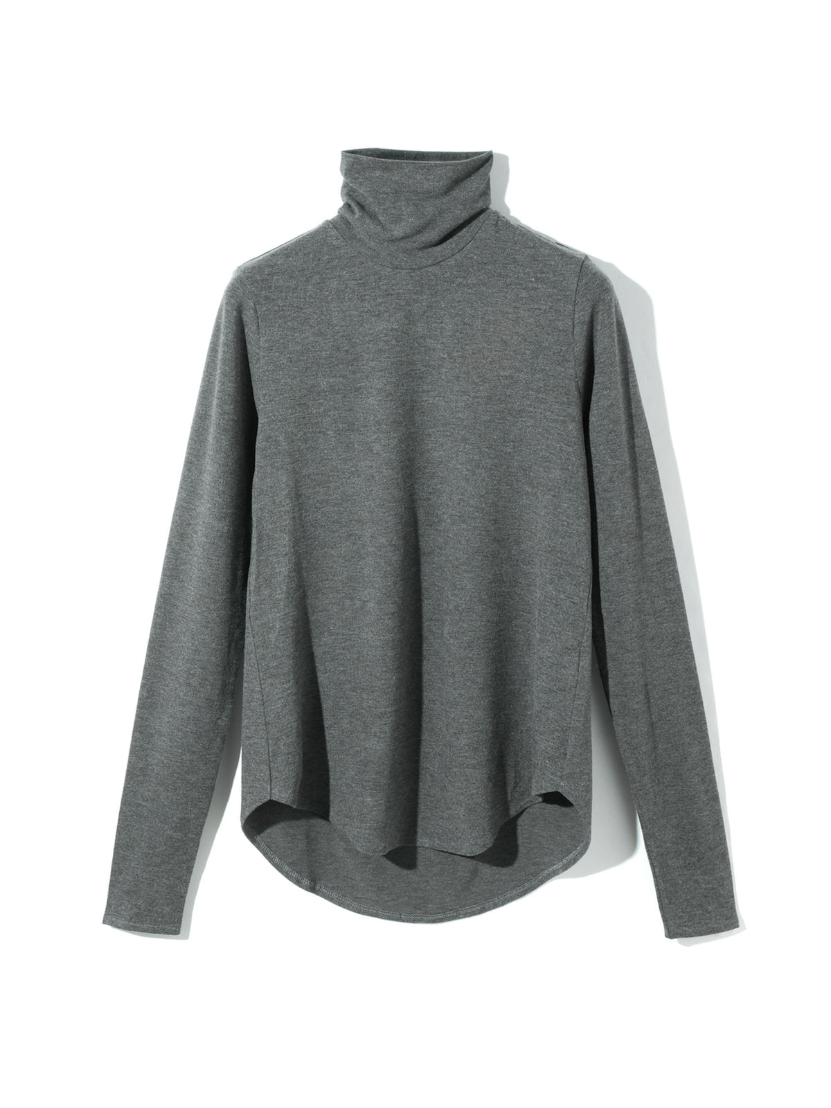 high neck round hem pullover