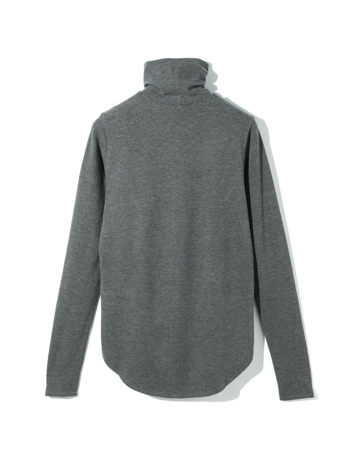 high neck round hem pullover