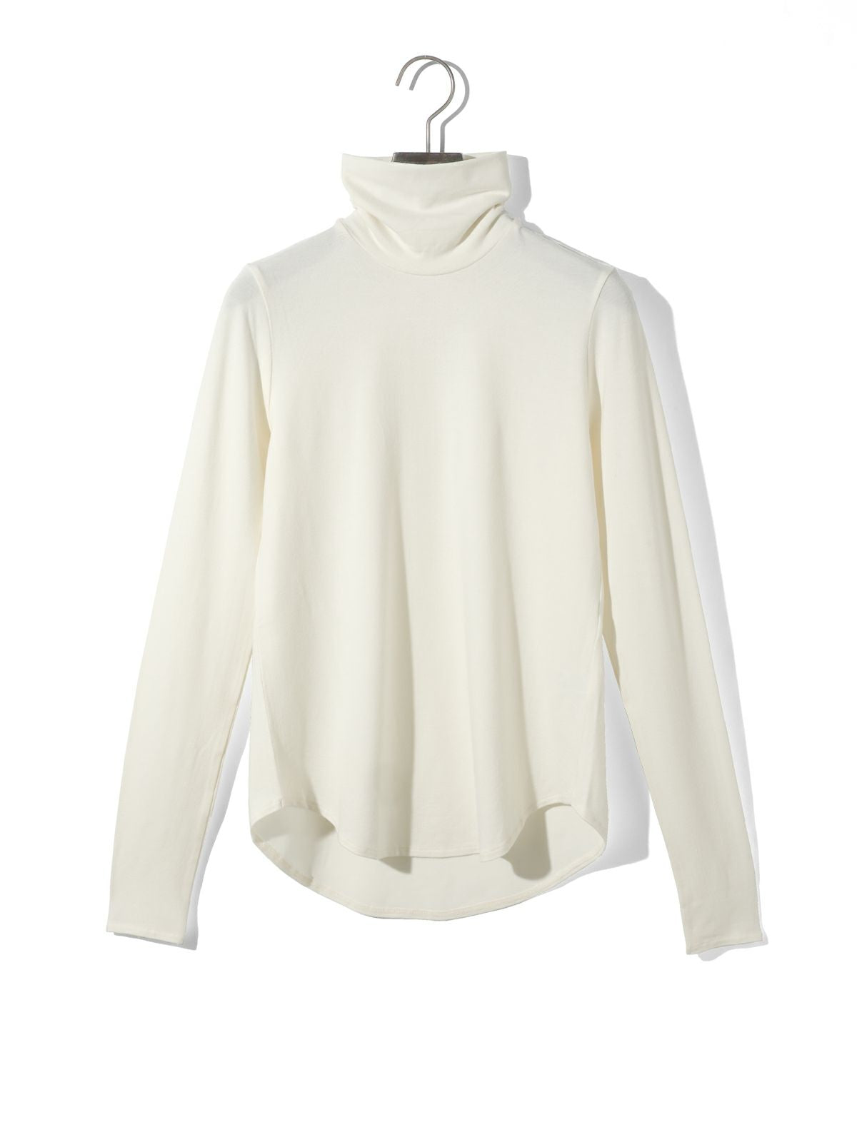 hi-neck round hem pullover