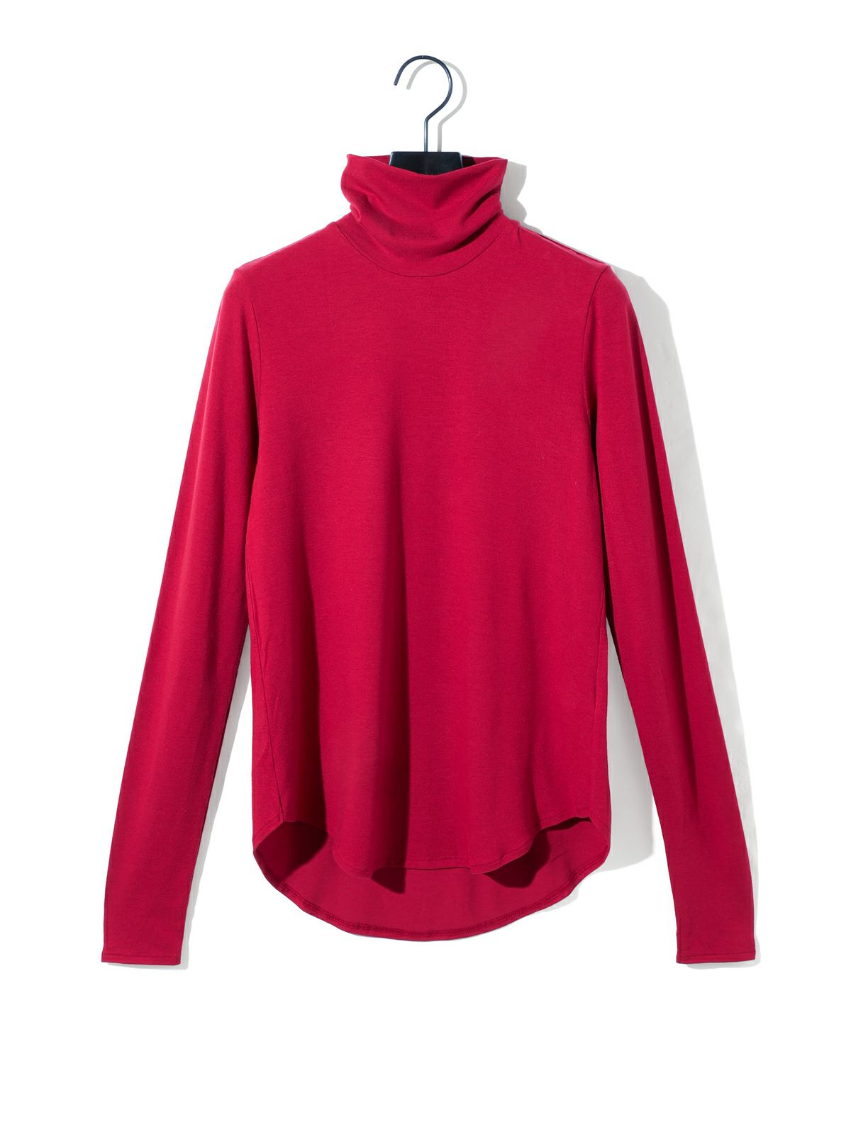 hi-neck round hem pullover