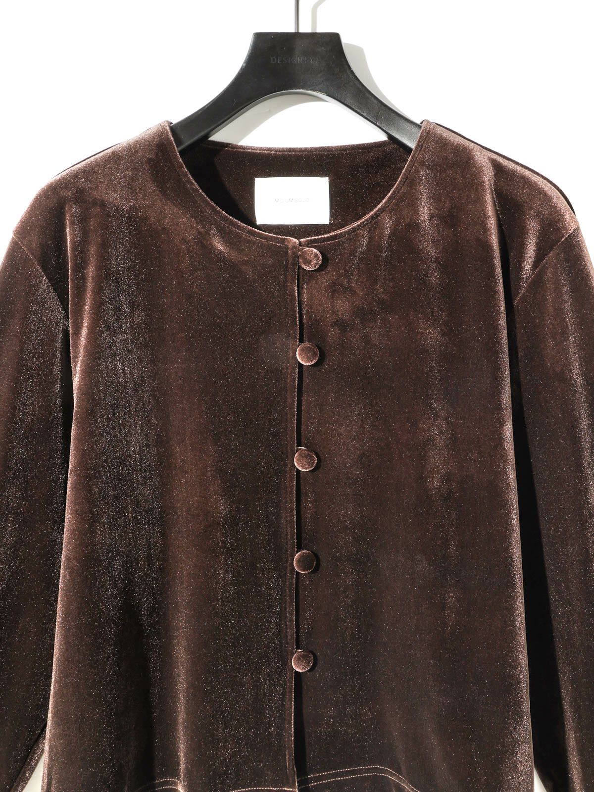 crew neck velour cardigan