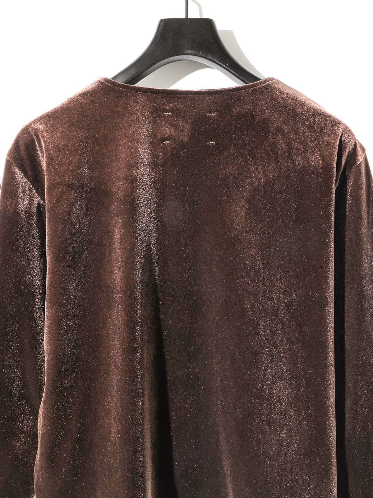 crew neck velour cardigan
