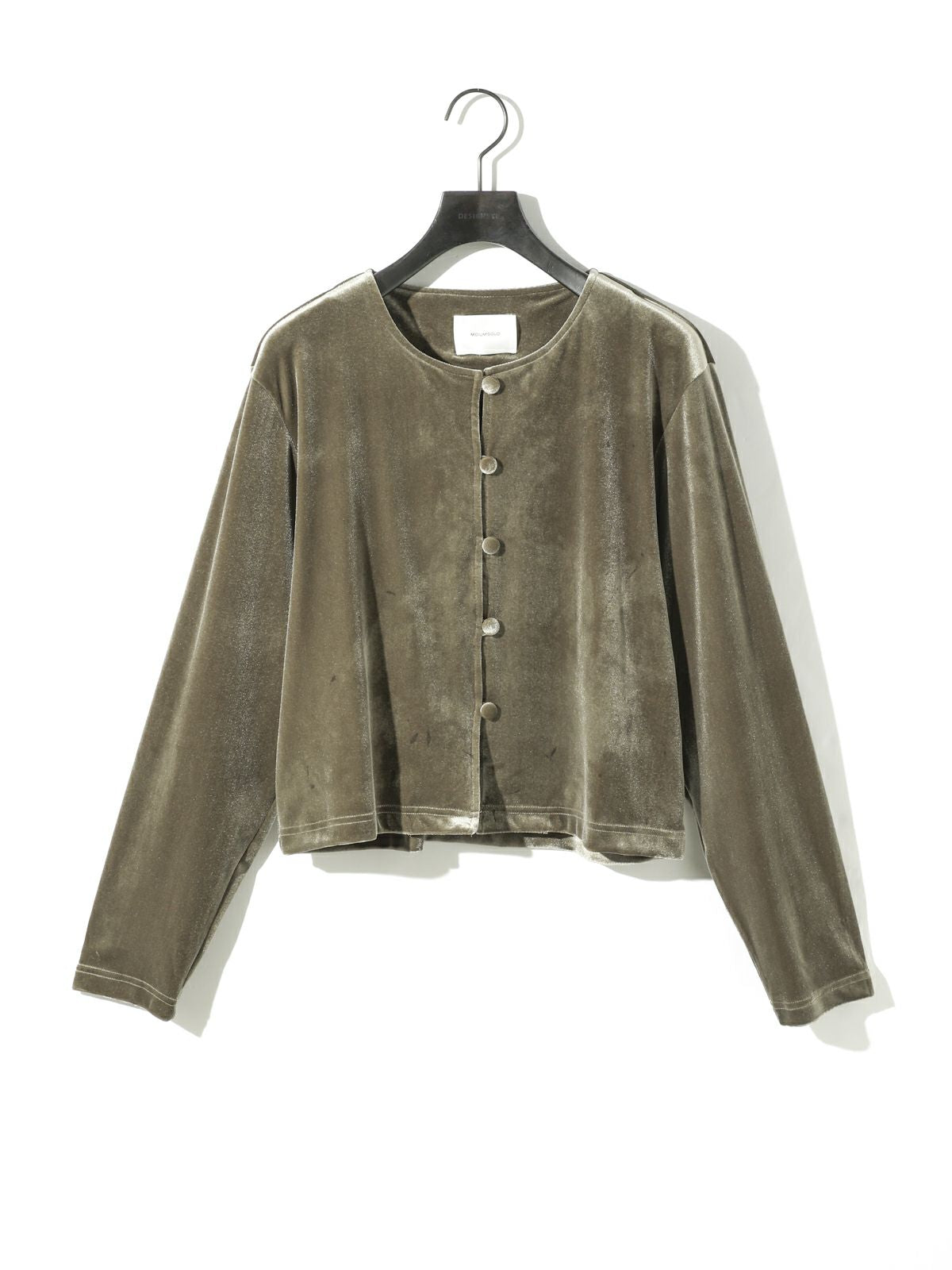 crew neck velour cardigan