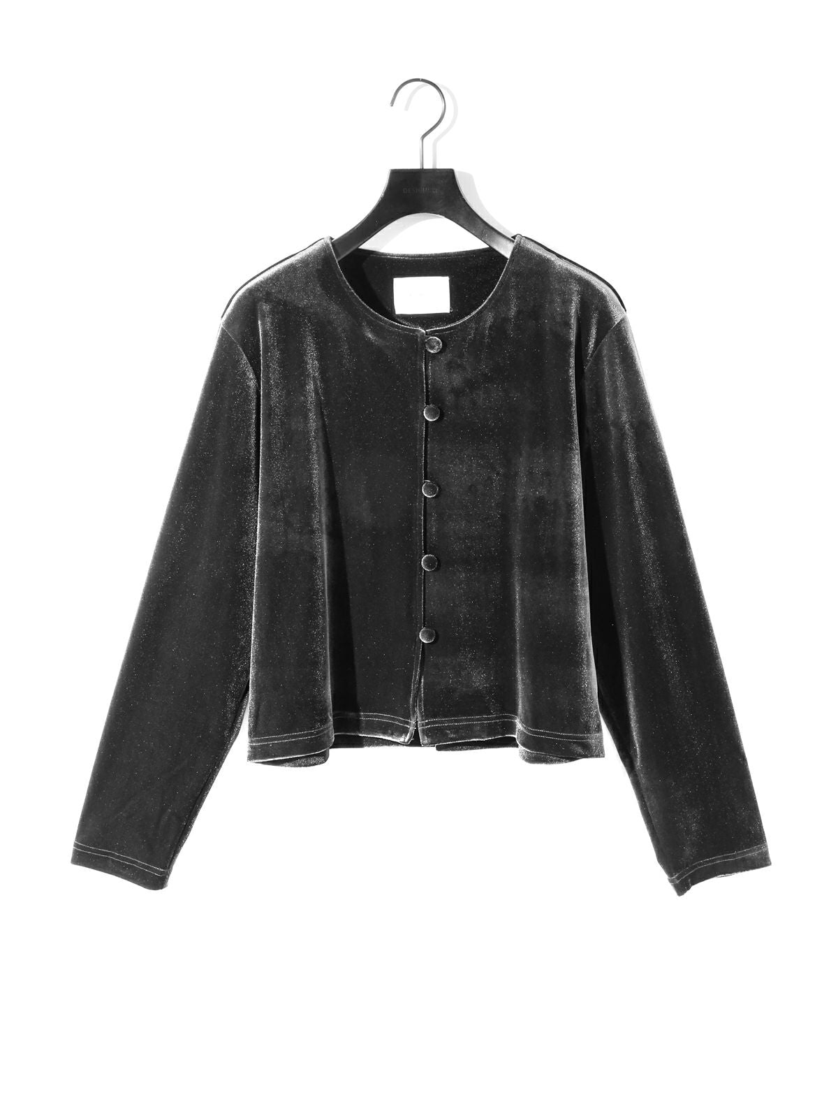 crew neck velour cardigan