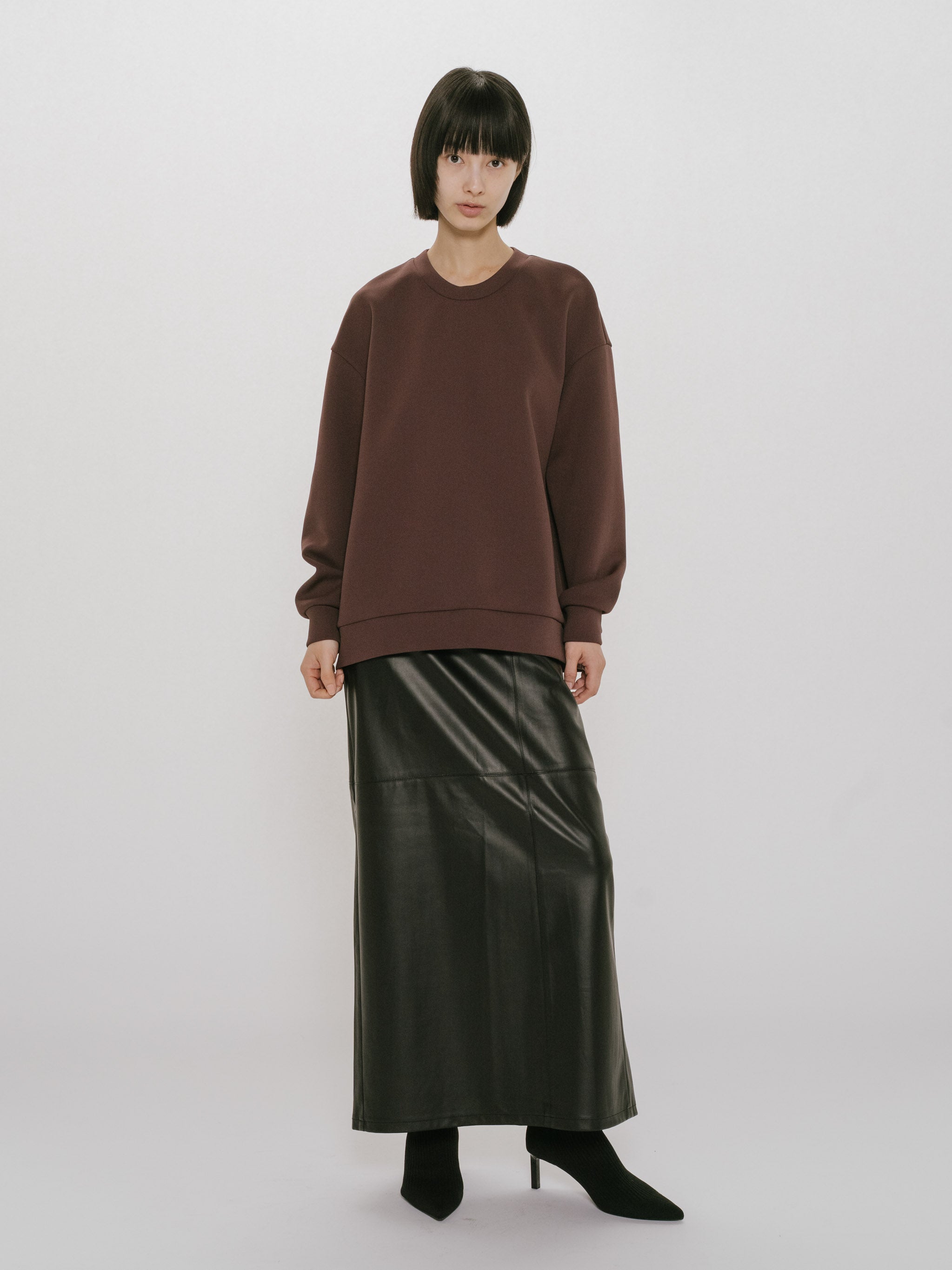 double knit long sleeve pullover