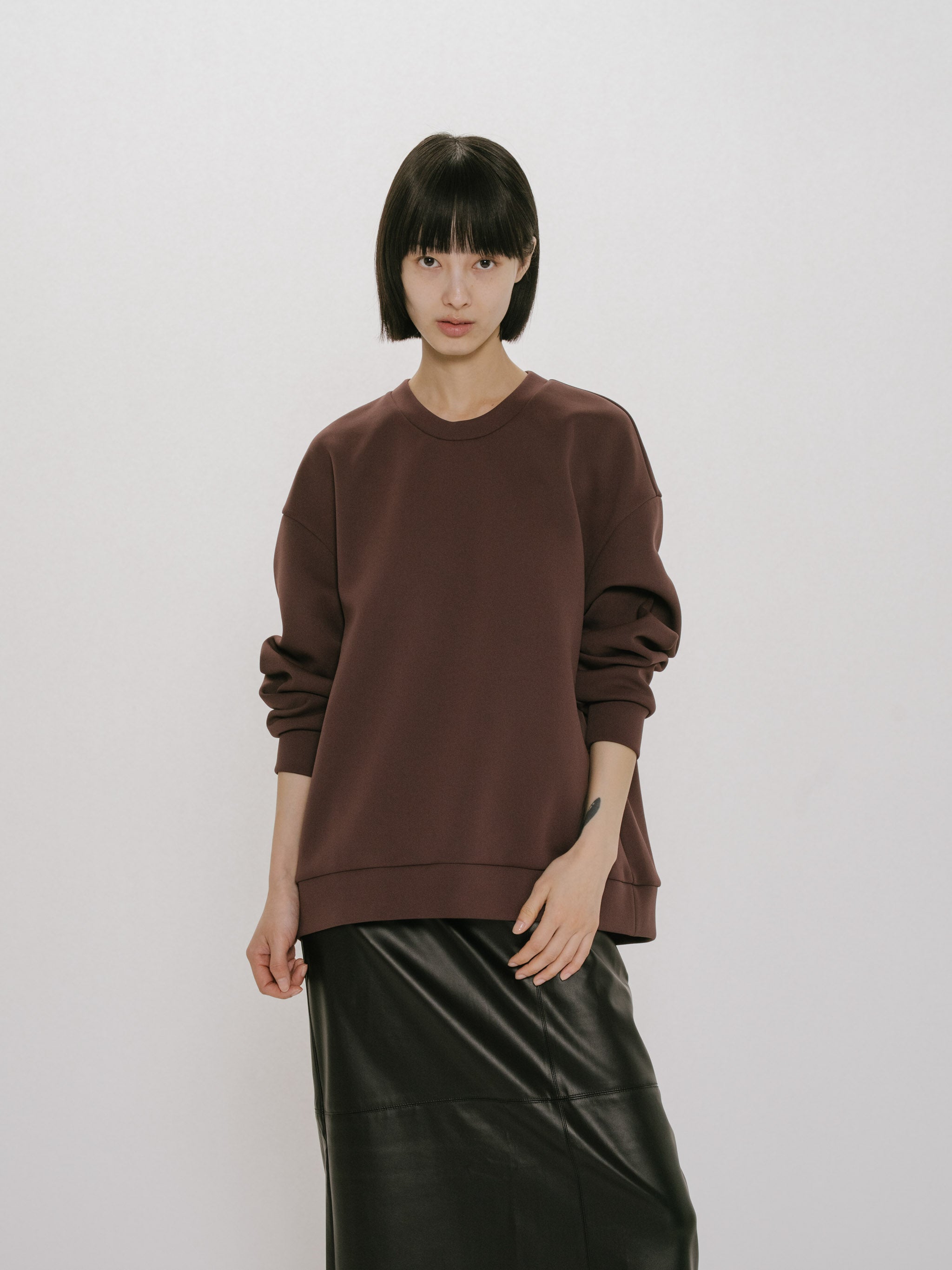 double knit long sleeve pullover