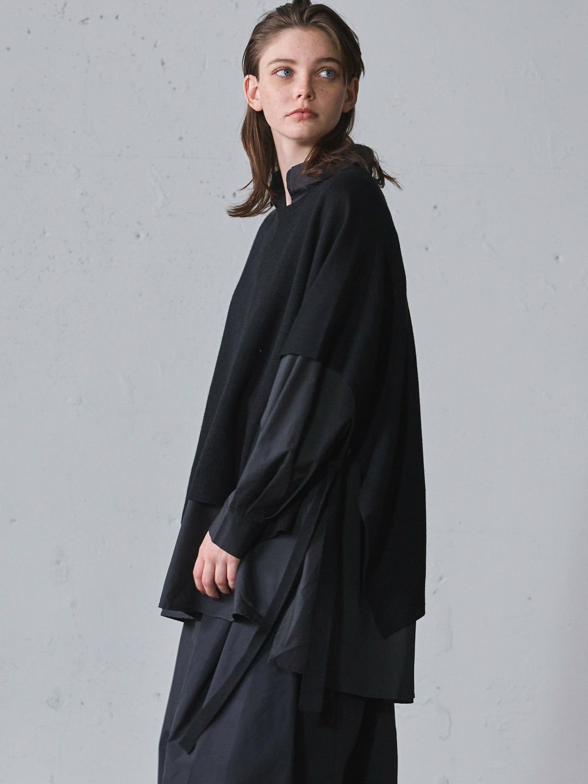 サイドリボンポンチョ