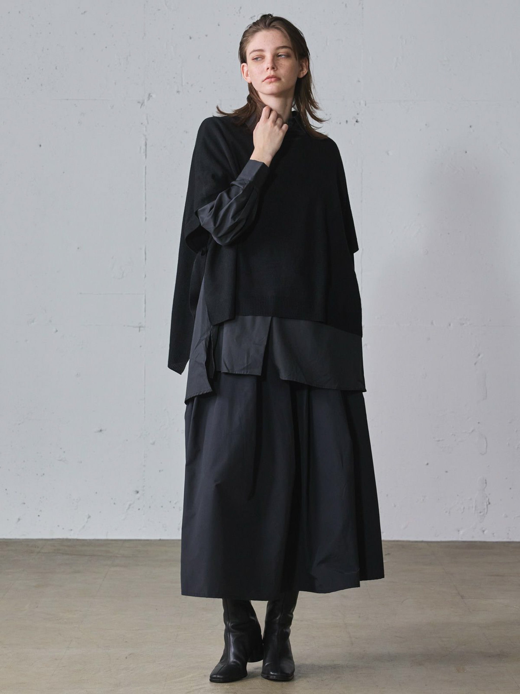 サイドリボンポンチョ