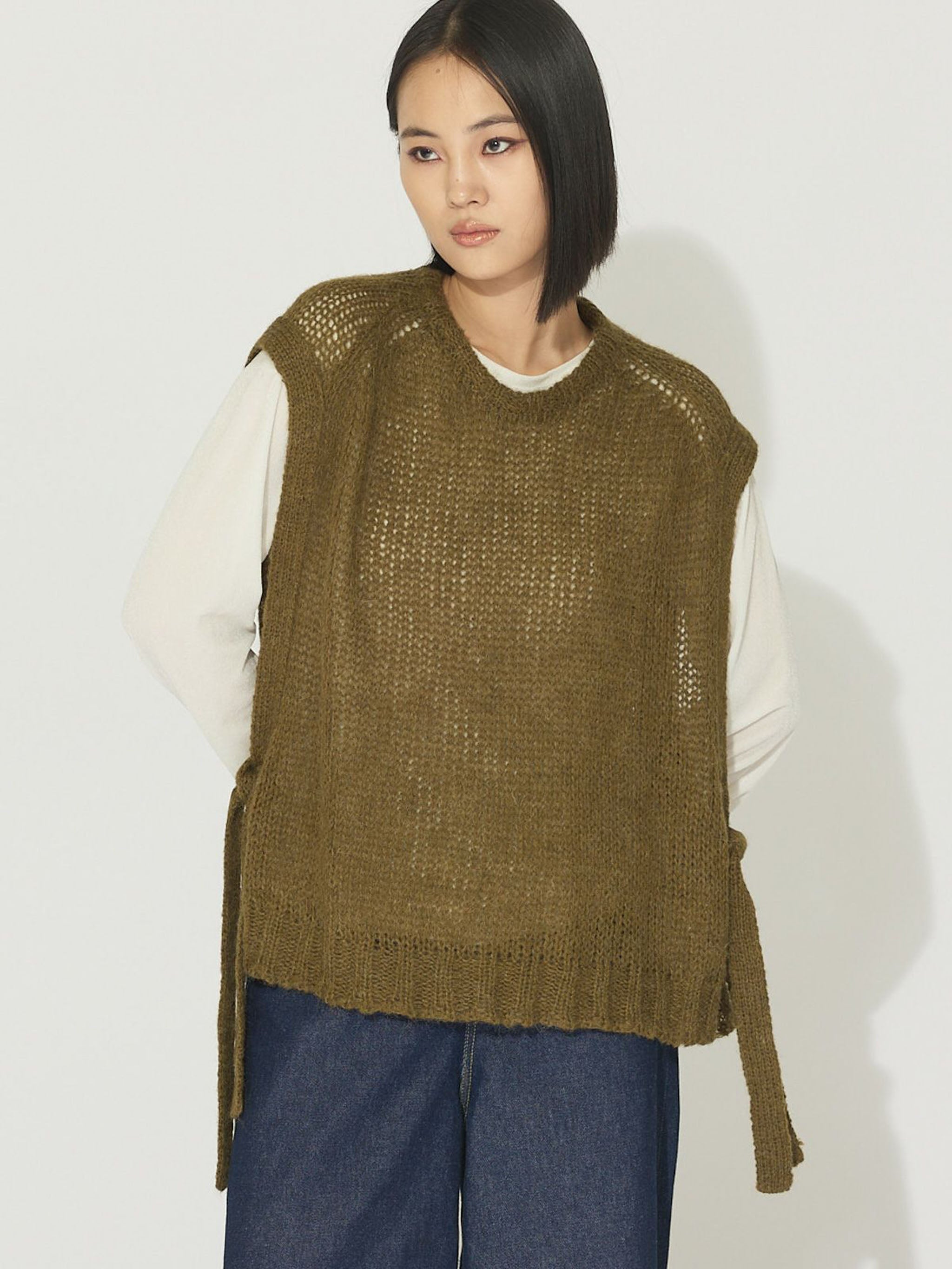 モヘアサイドリボンベスト