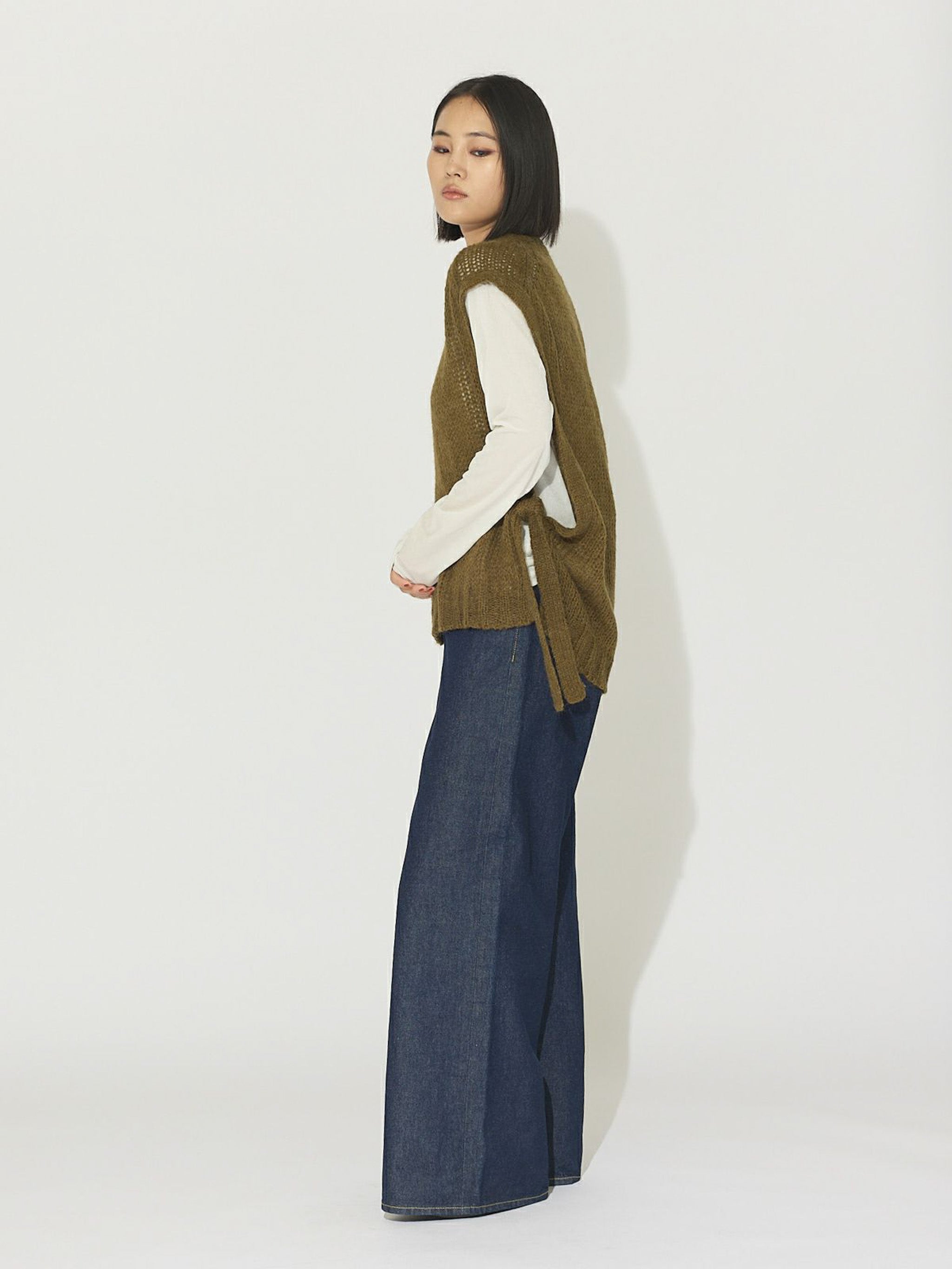 モヘアサイドリボンベスト