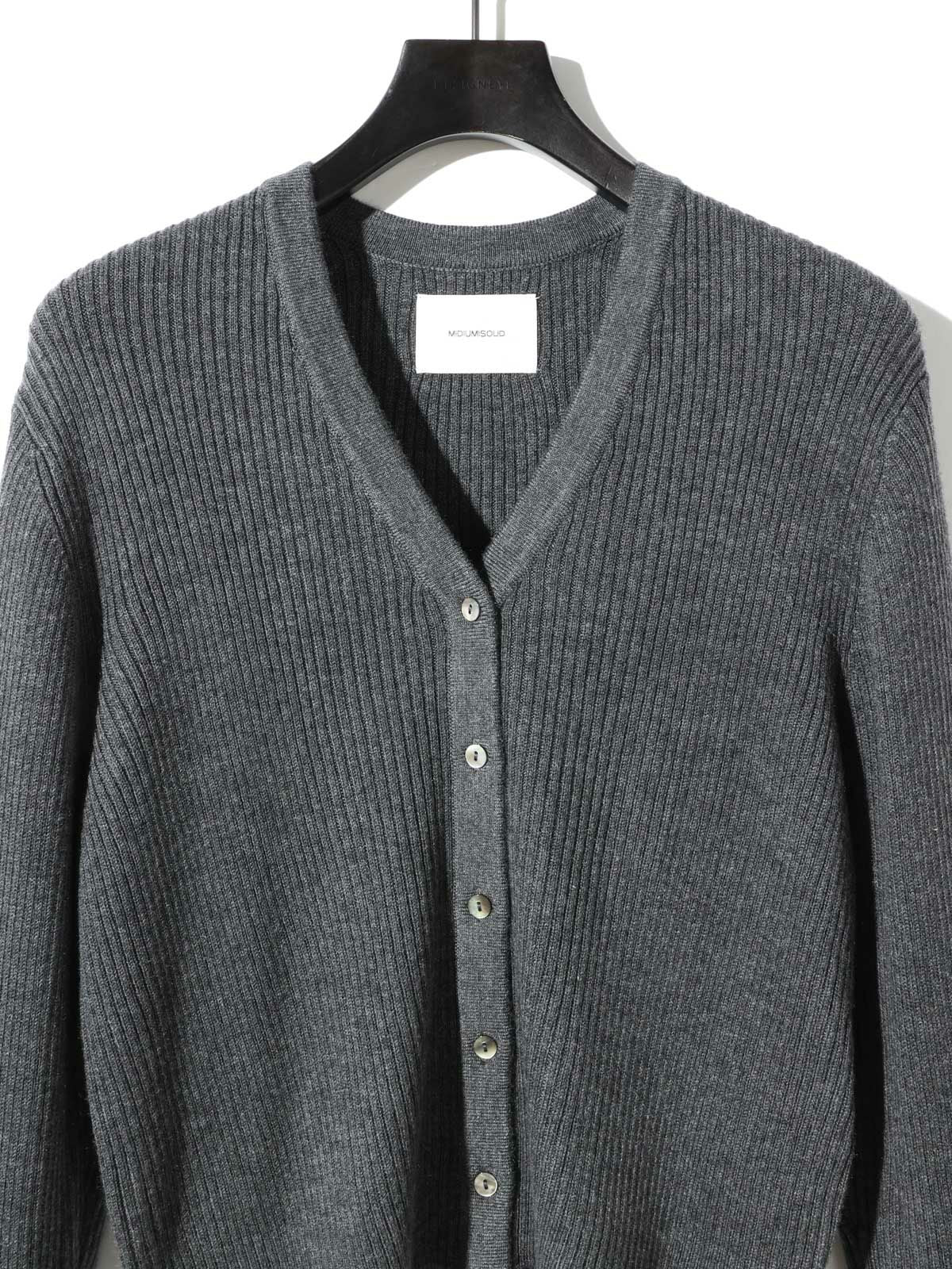 v/neck rib cardigan