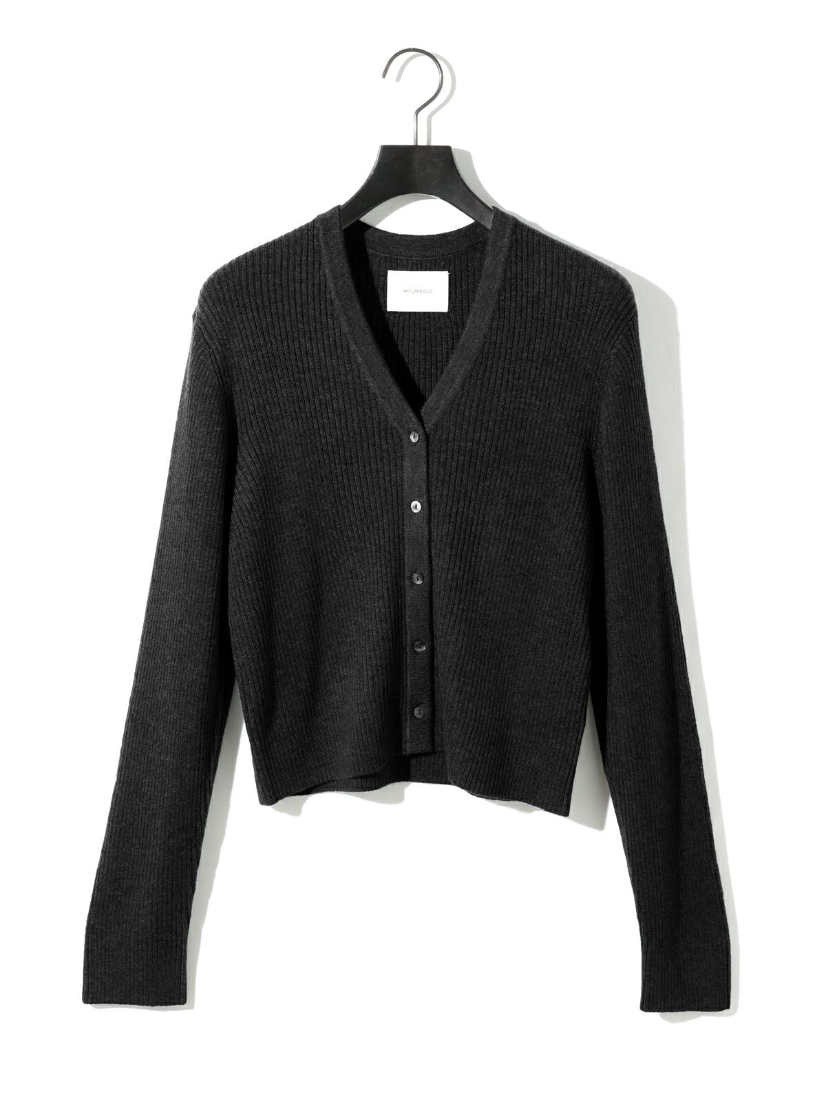 v/neck rib cardigan