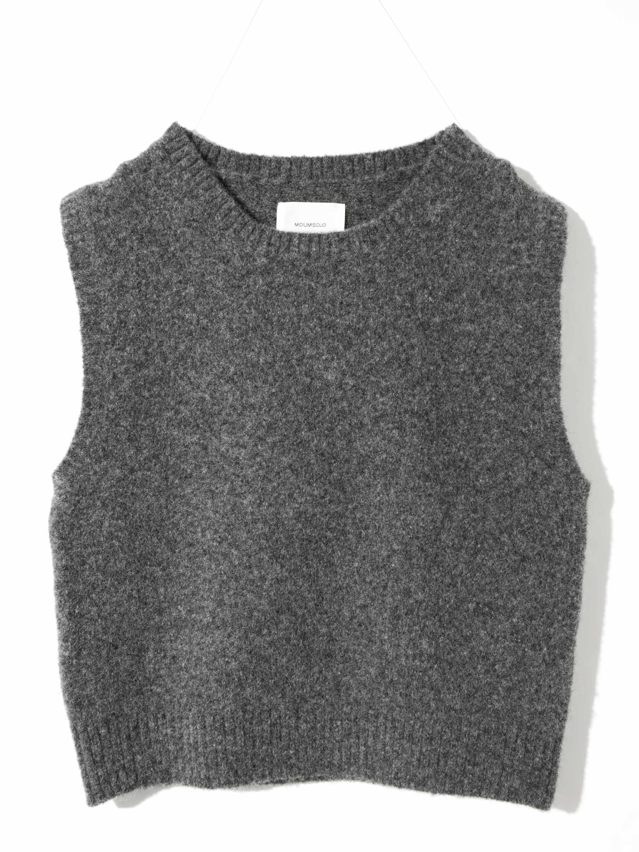 wool no sleeve pullover
