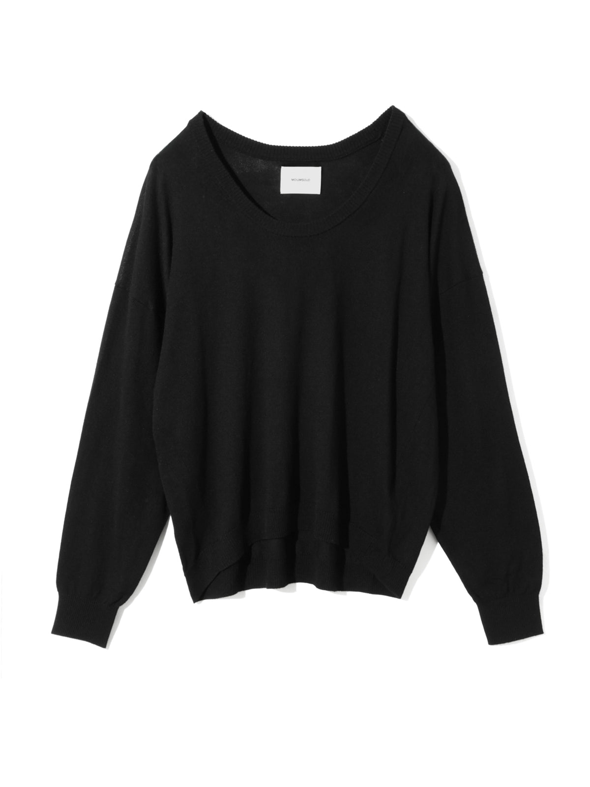 U neck wide knit pullover