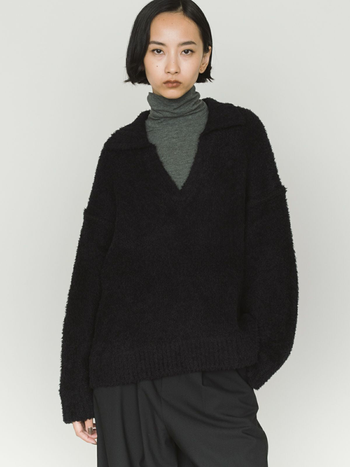 feather yarn skirtipper pullover