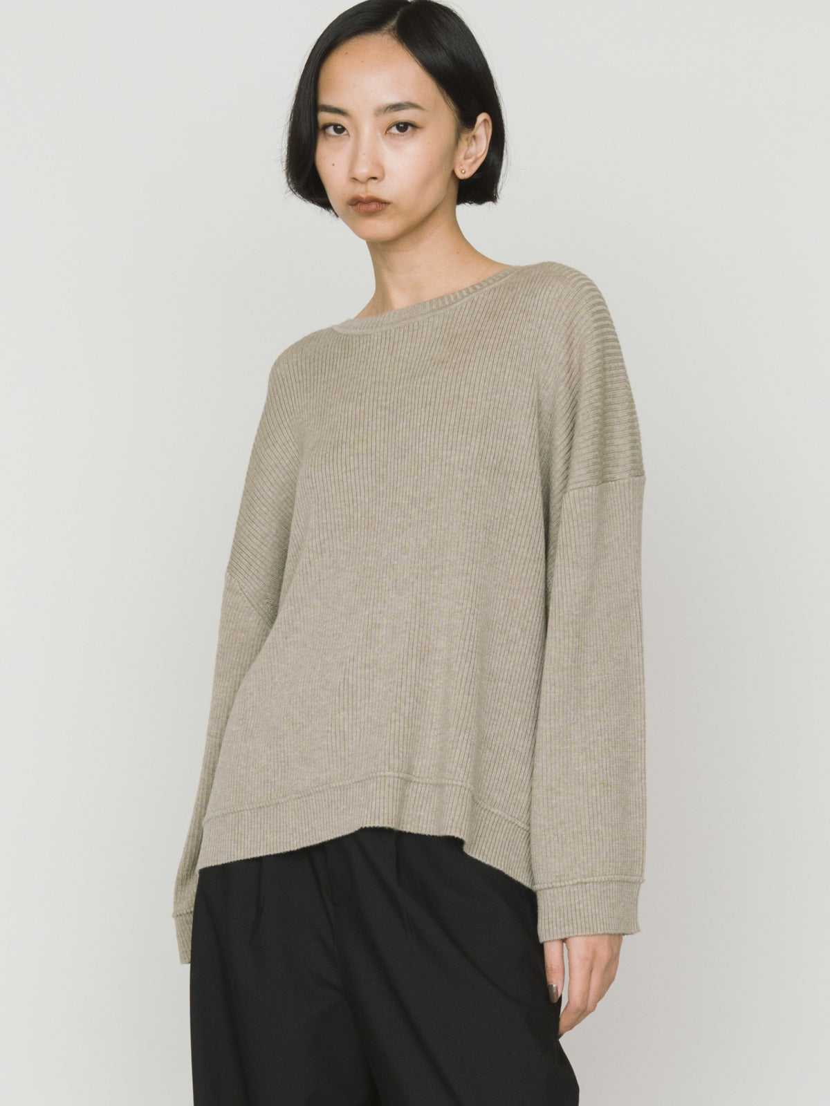 rib pintucked pullover