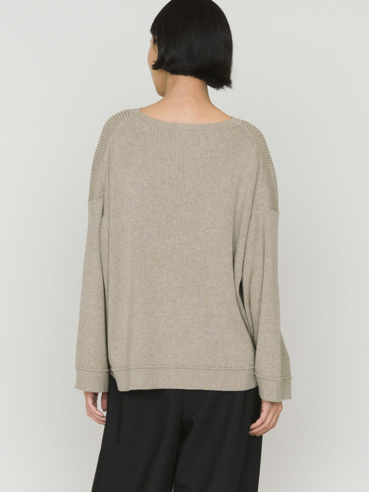 rib pintucked pullover