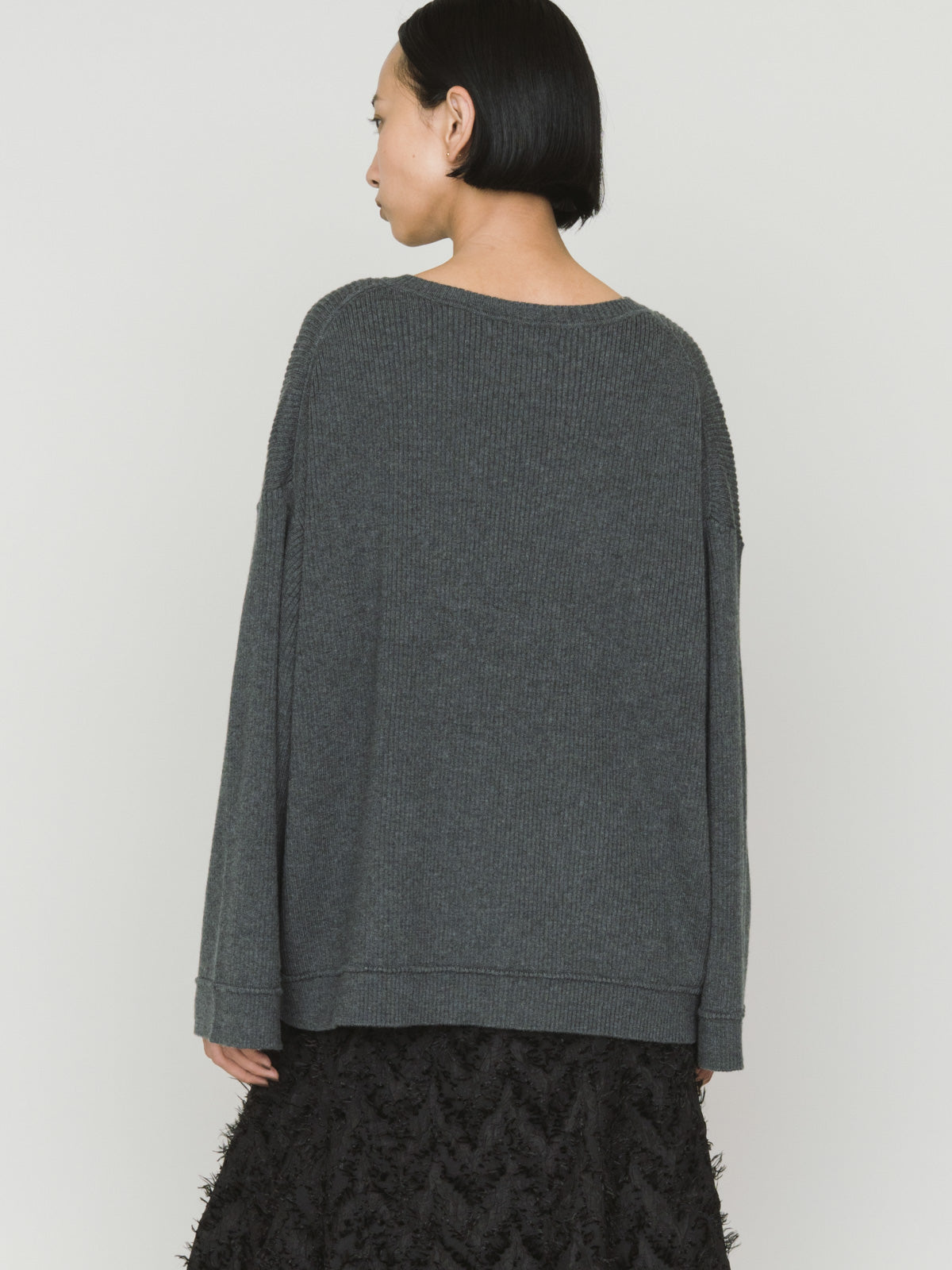 rib pintucked pullover