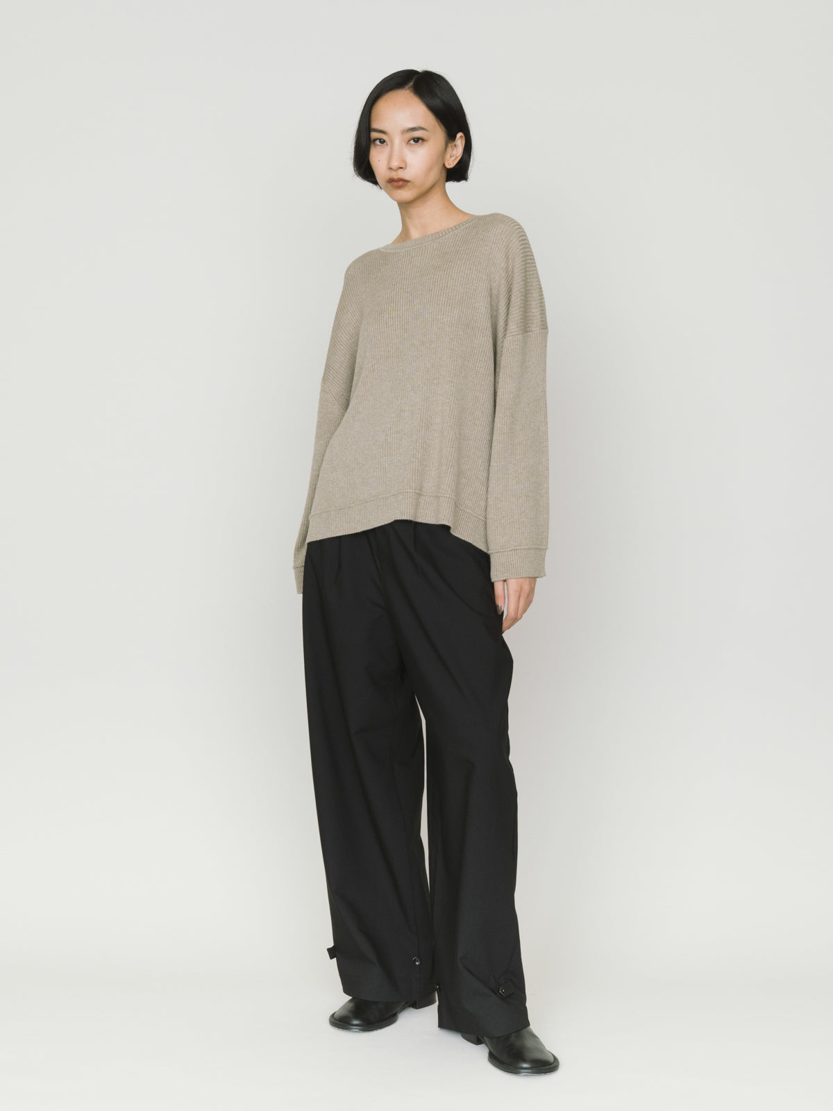 rib pintucked pullover