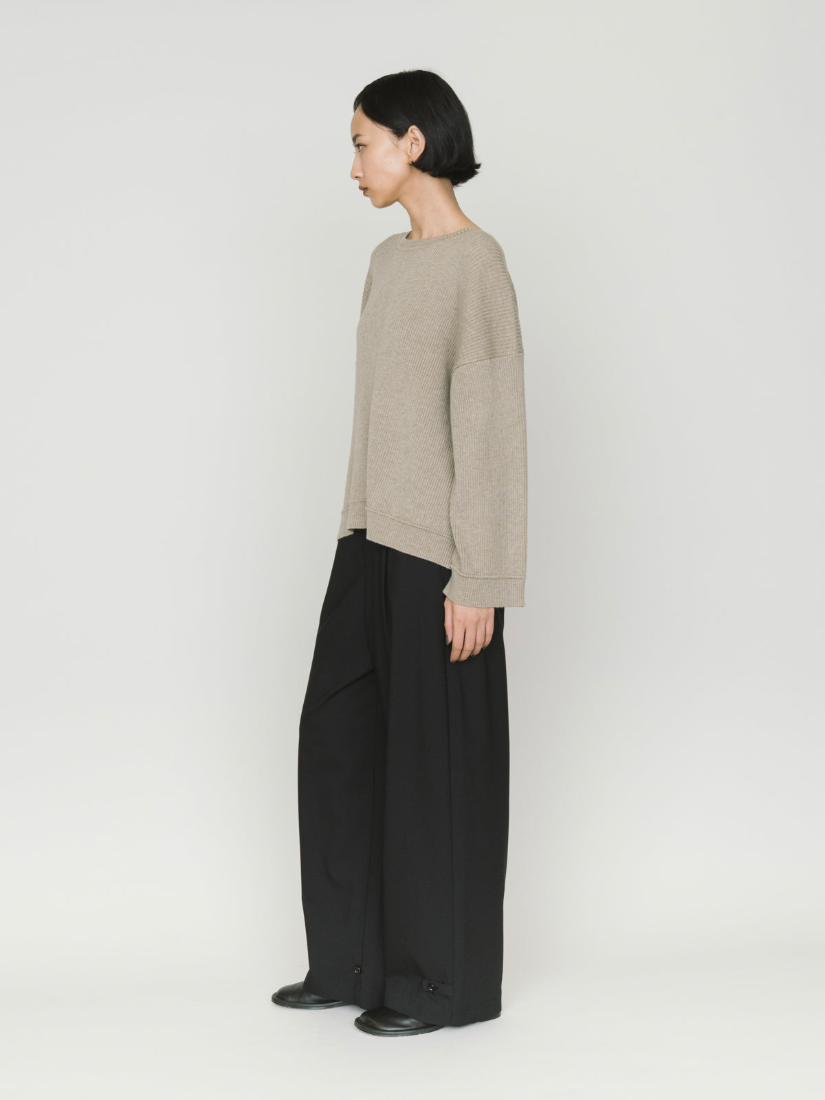 rib pintucked pullover