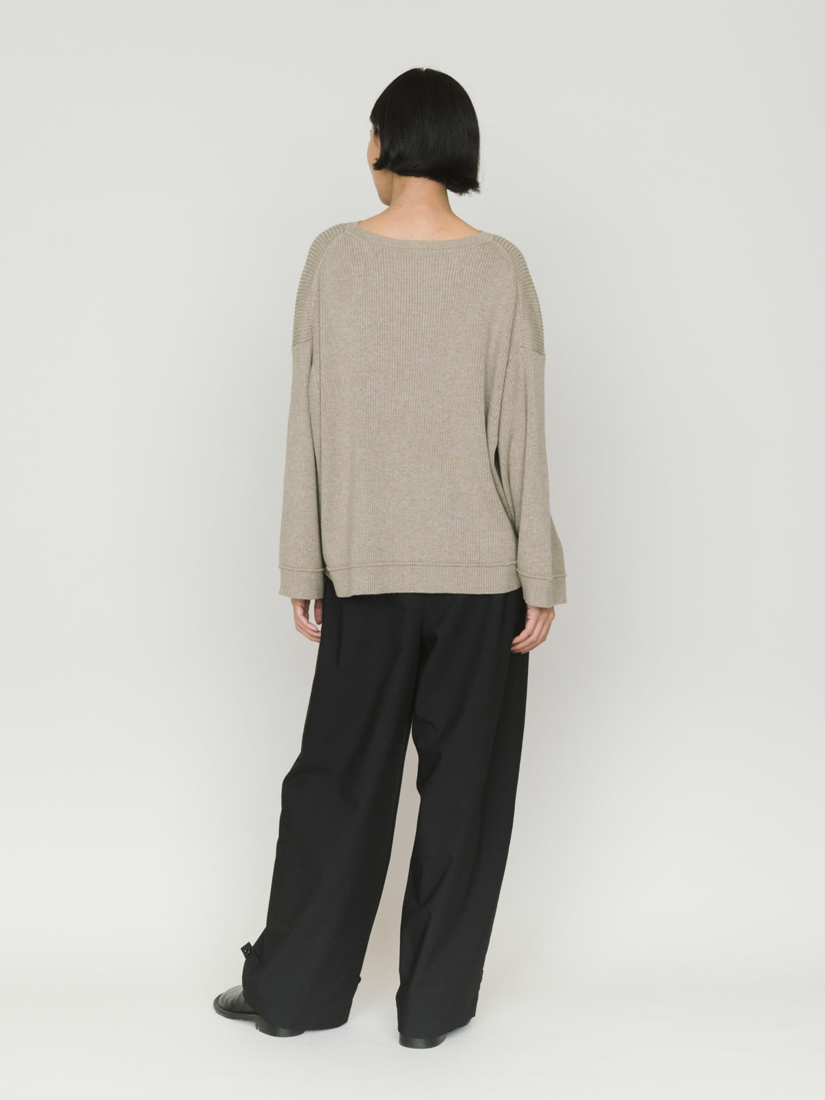 rib pintucked pullover