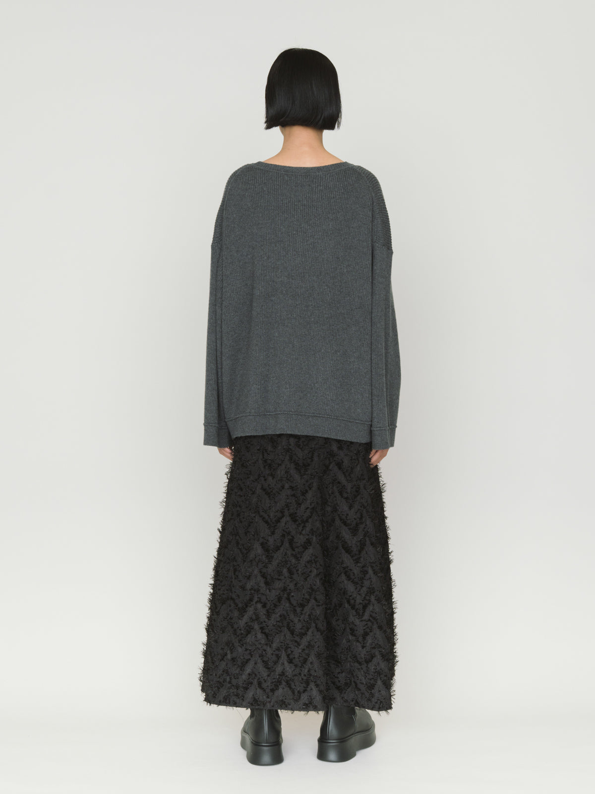 rib pintucked pullover