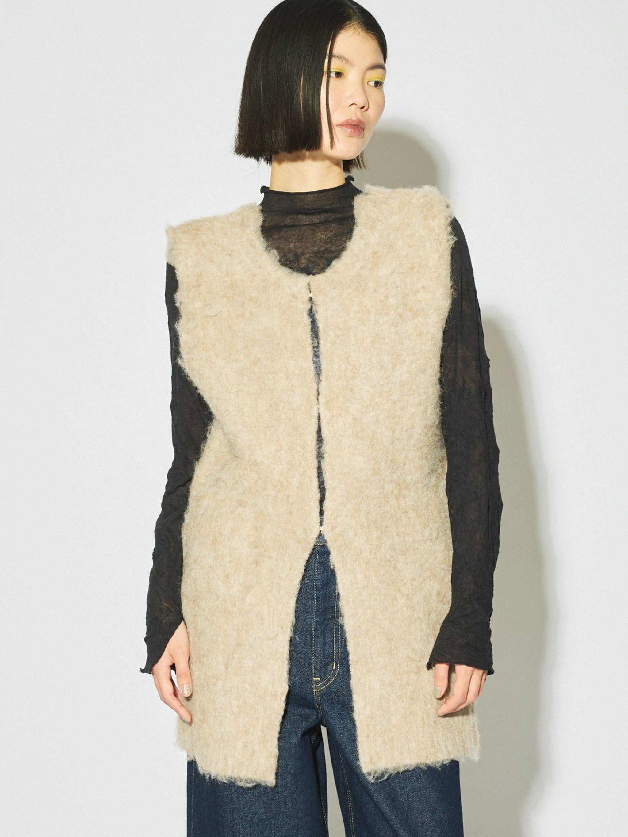 起毛ニットVネックベスト