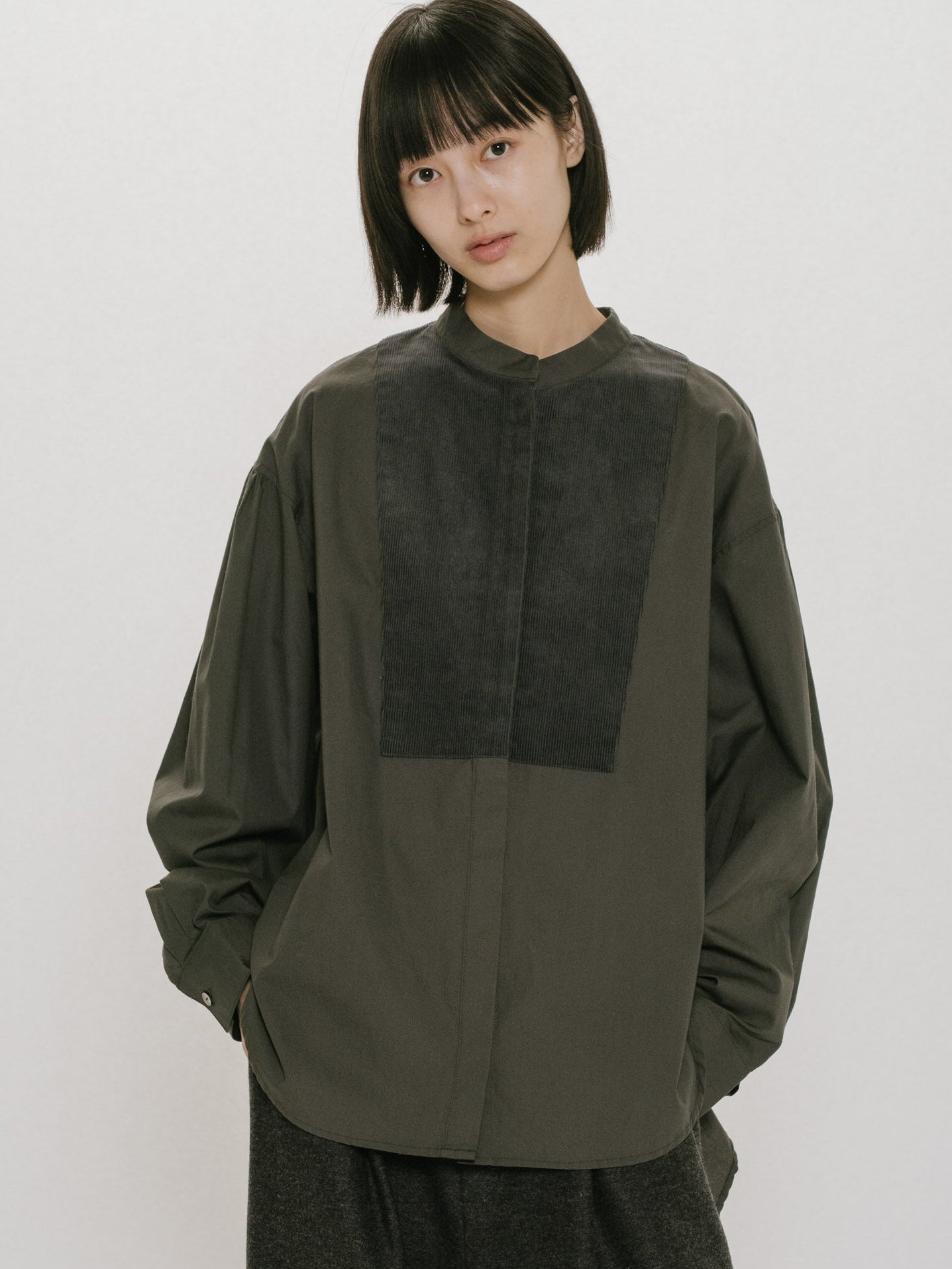 wide shirt with corduroy