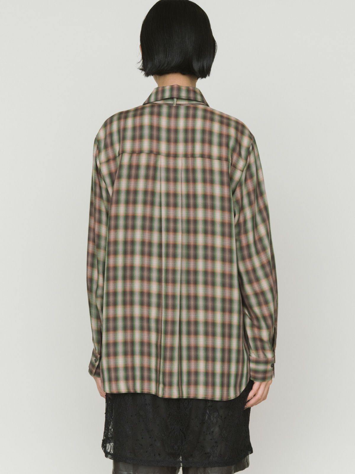 check regular collar shirt with tie