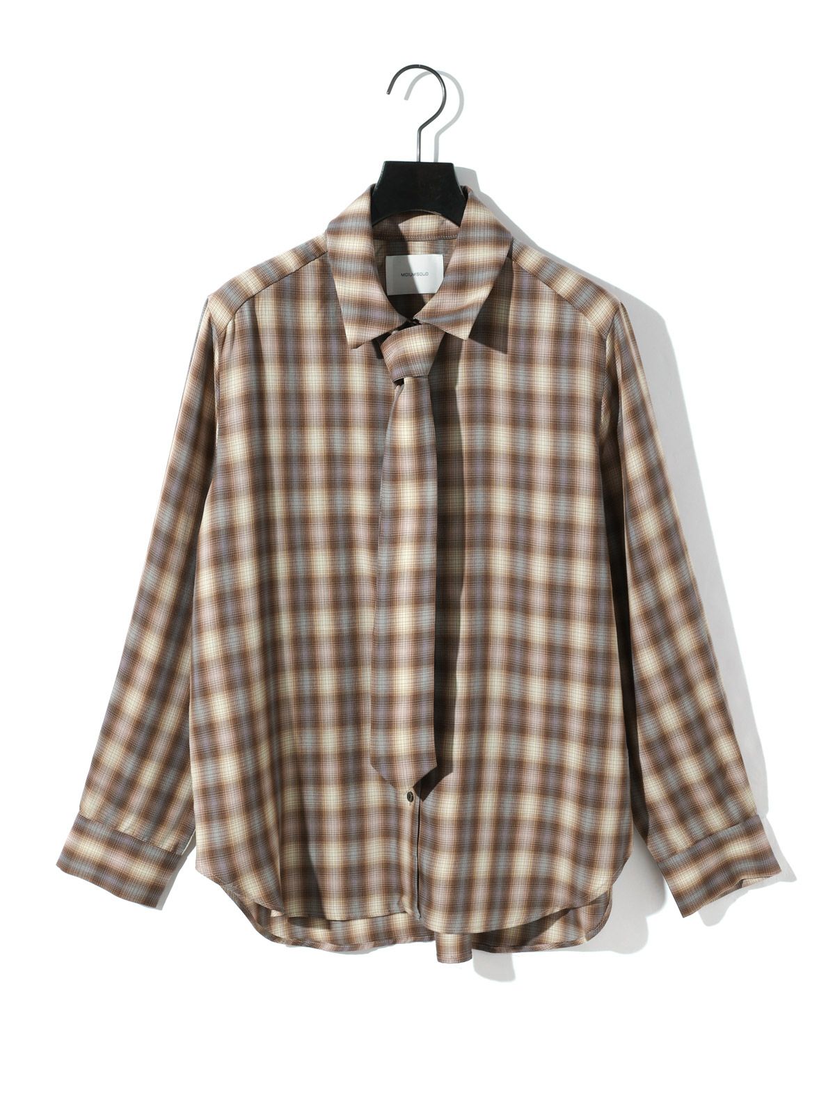 check regular collar shirt with tie