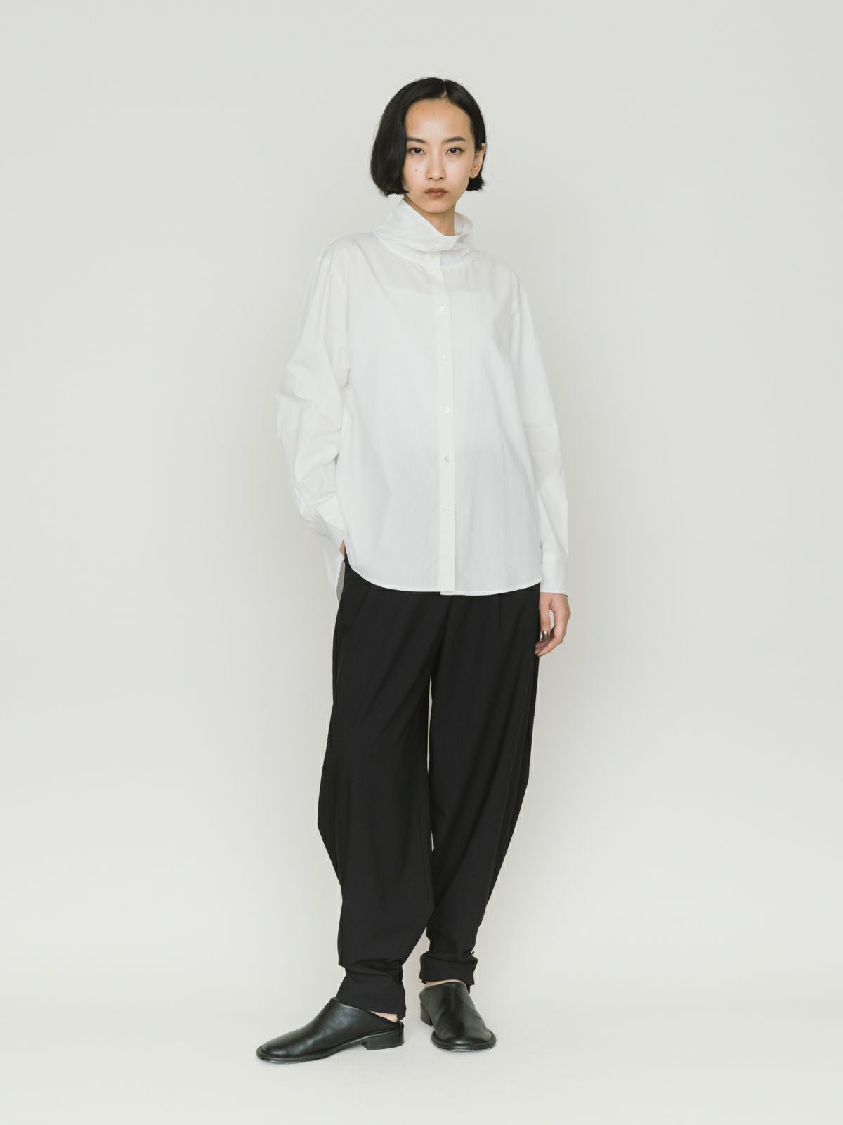 drape hi-neck shirt
