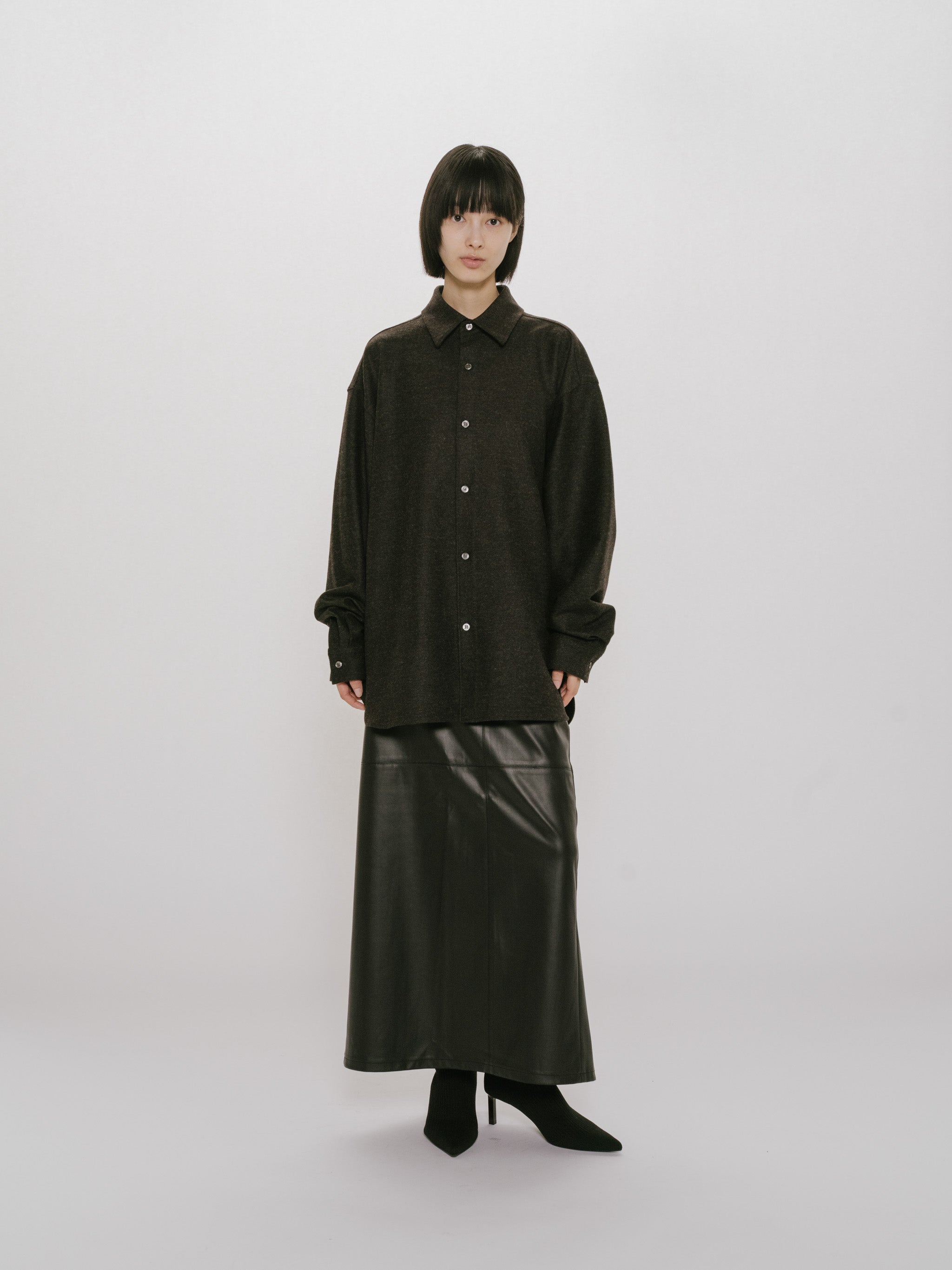 wool blend wide shirt