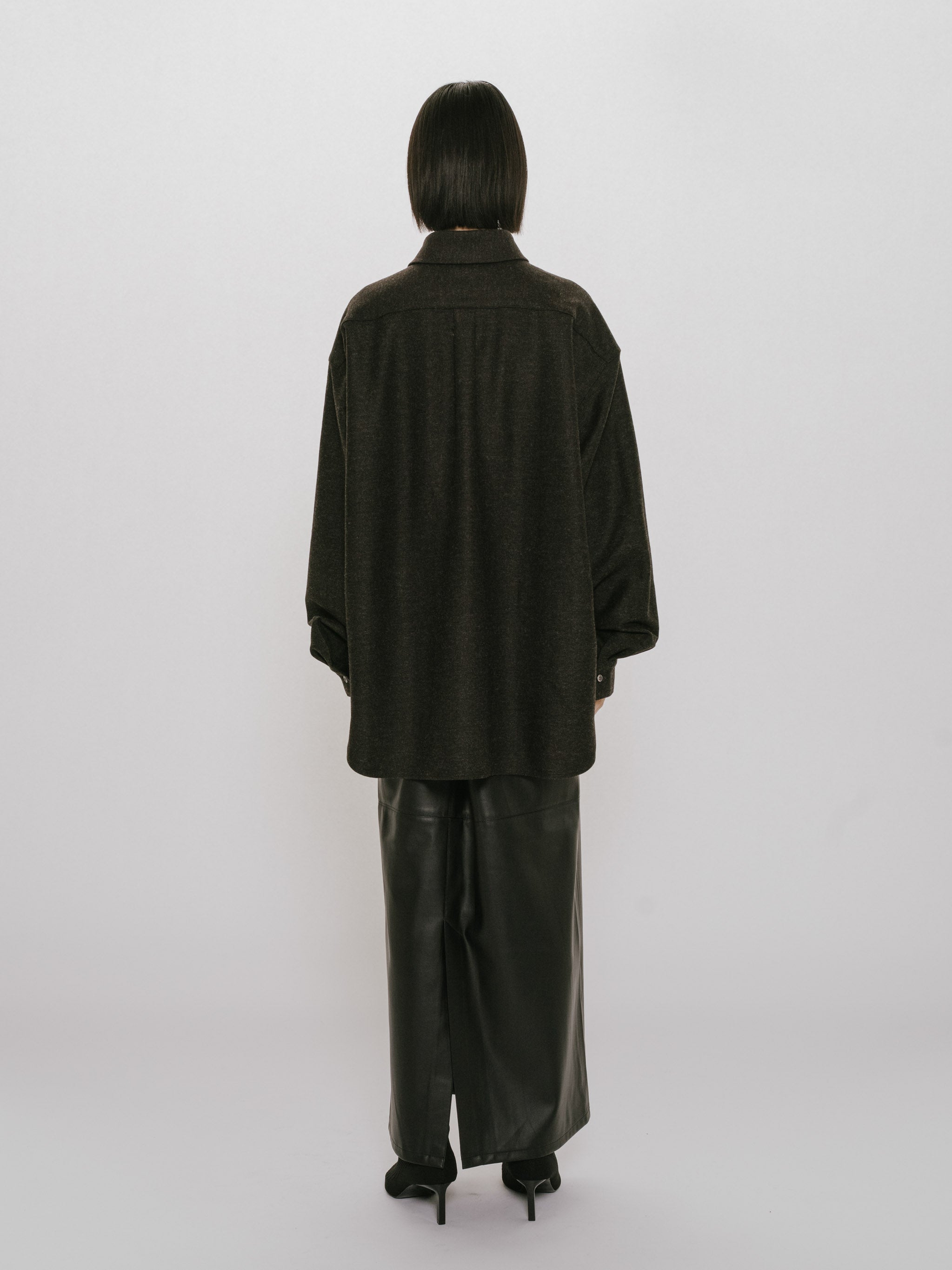 wool blend wide shirt