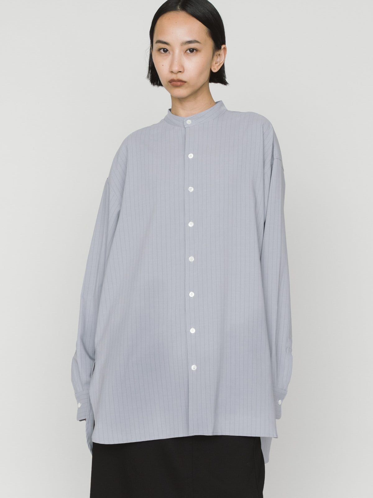 band collar long shirt 3-1076