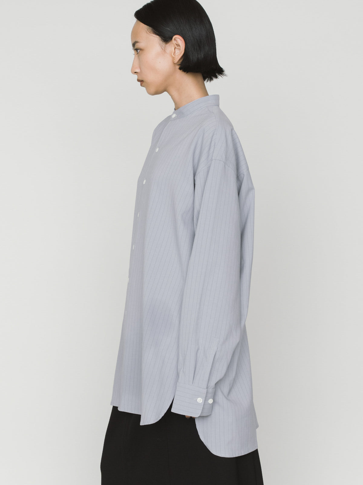 band collar long shirt 3-1076