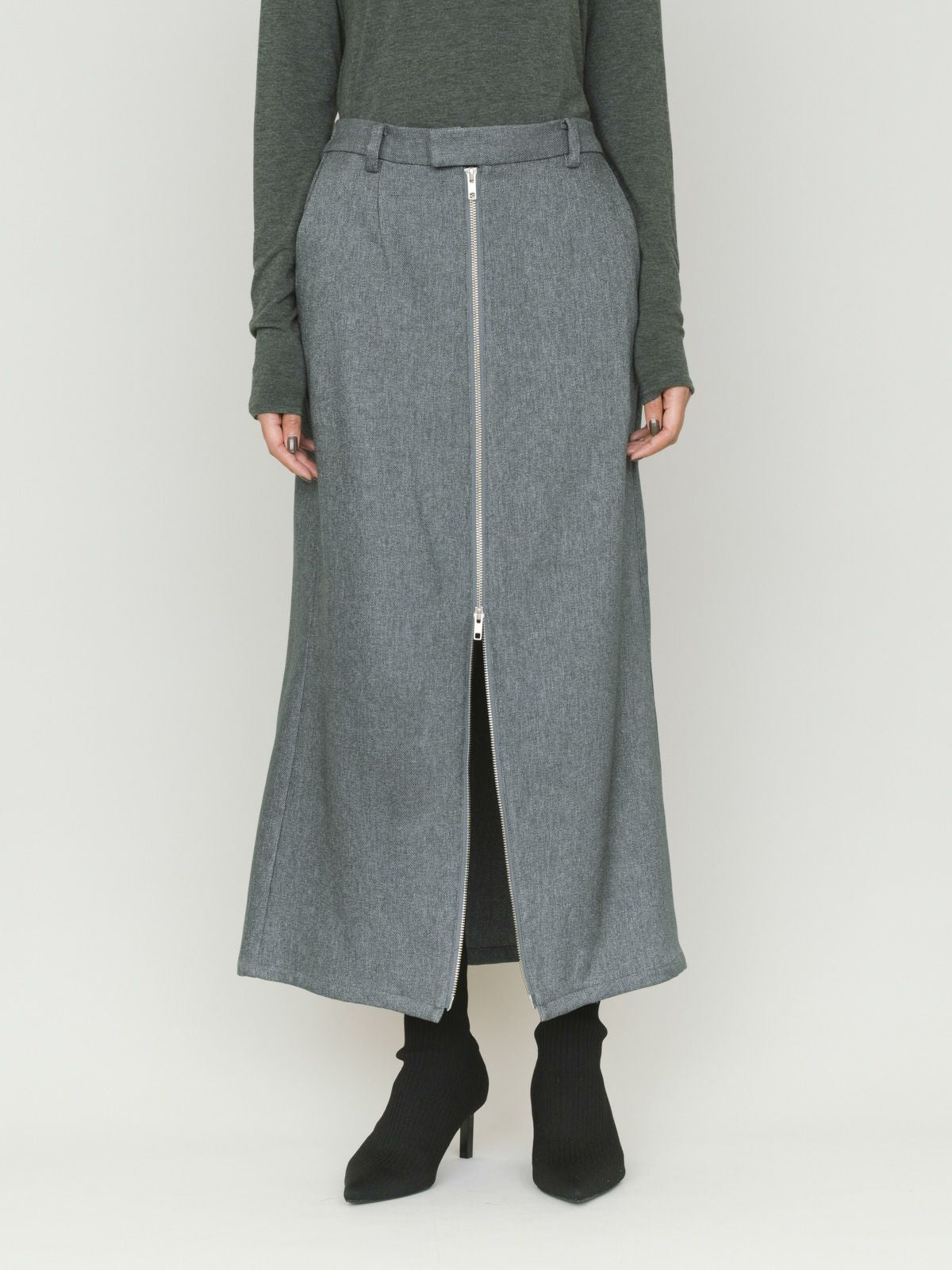 front zip skirt
