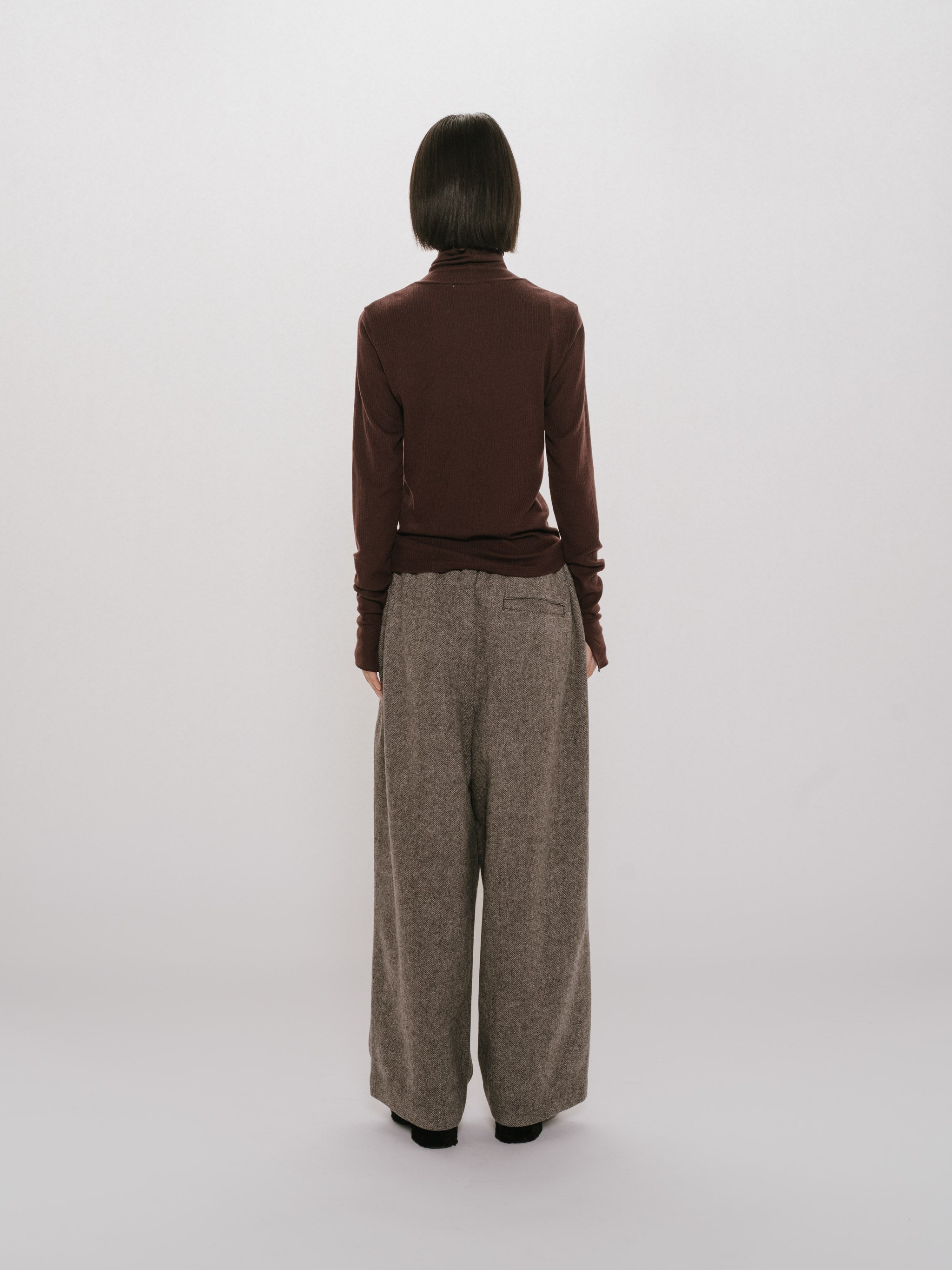 tweed wide easy pants