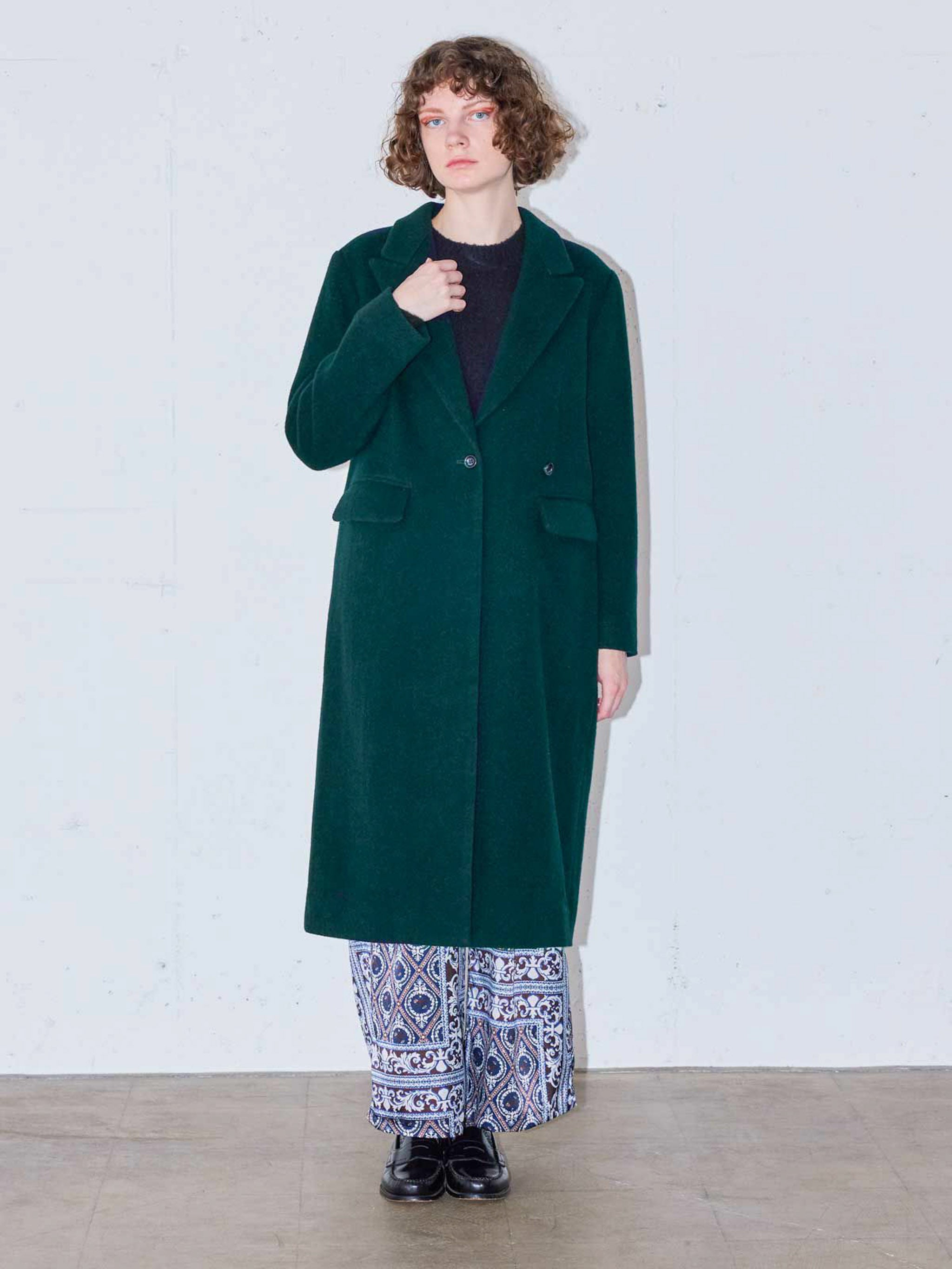 ピークドラペルロングコート(3-1146)