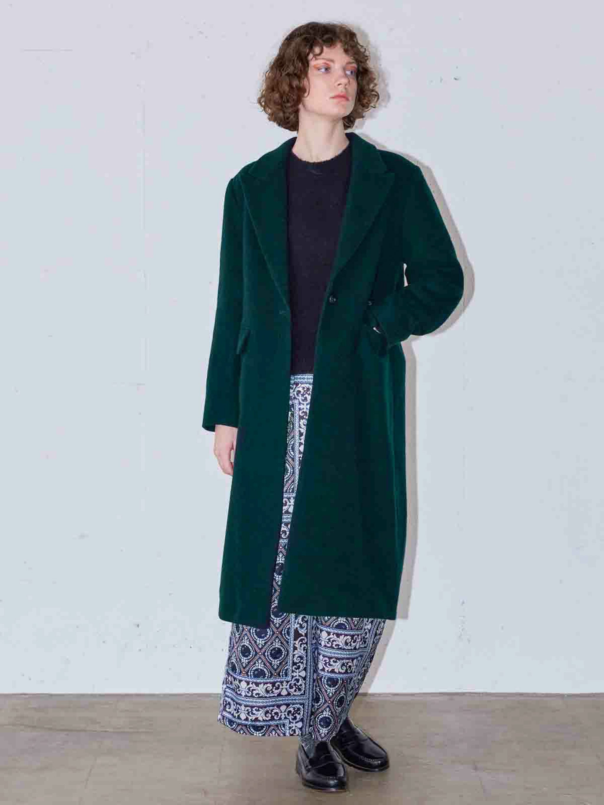 ピークドラペルロングコート(3-1146)