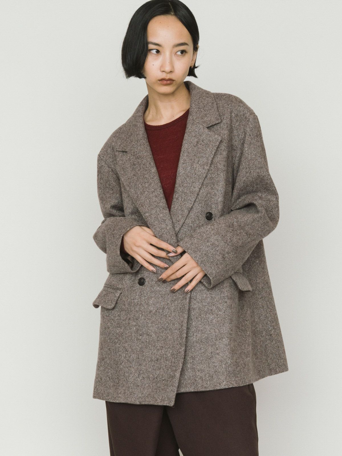 double breasted tweed jacket