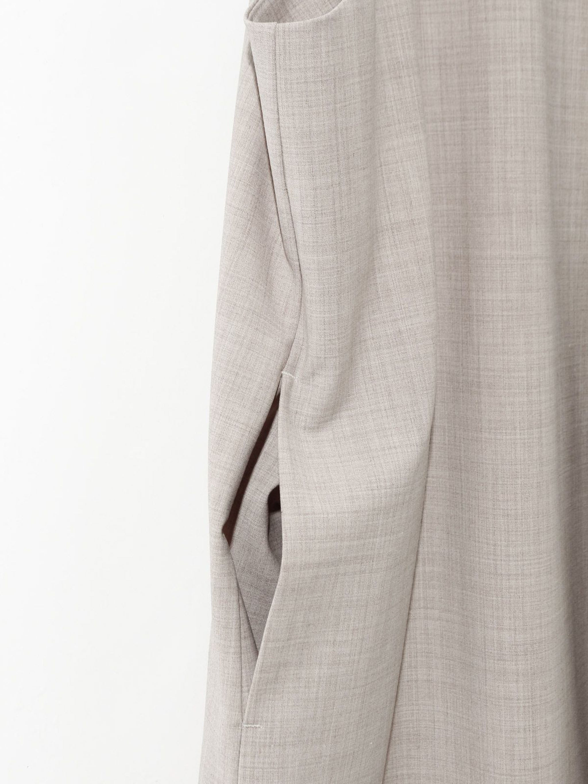 ノーカラーワイドロングベスト(3-1630)