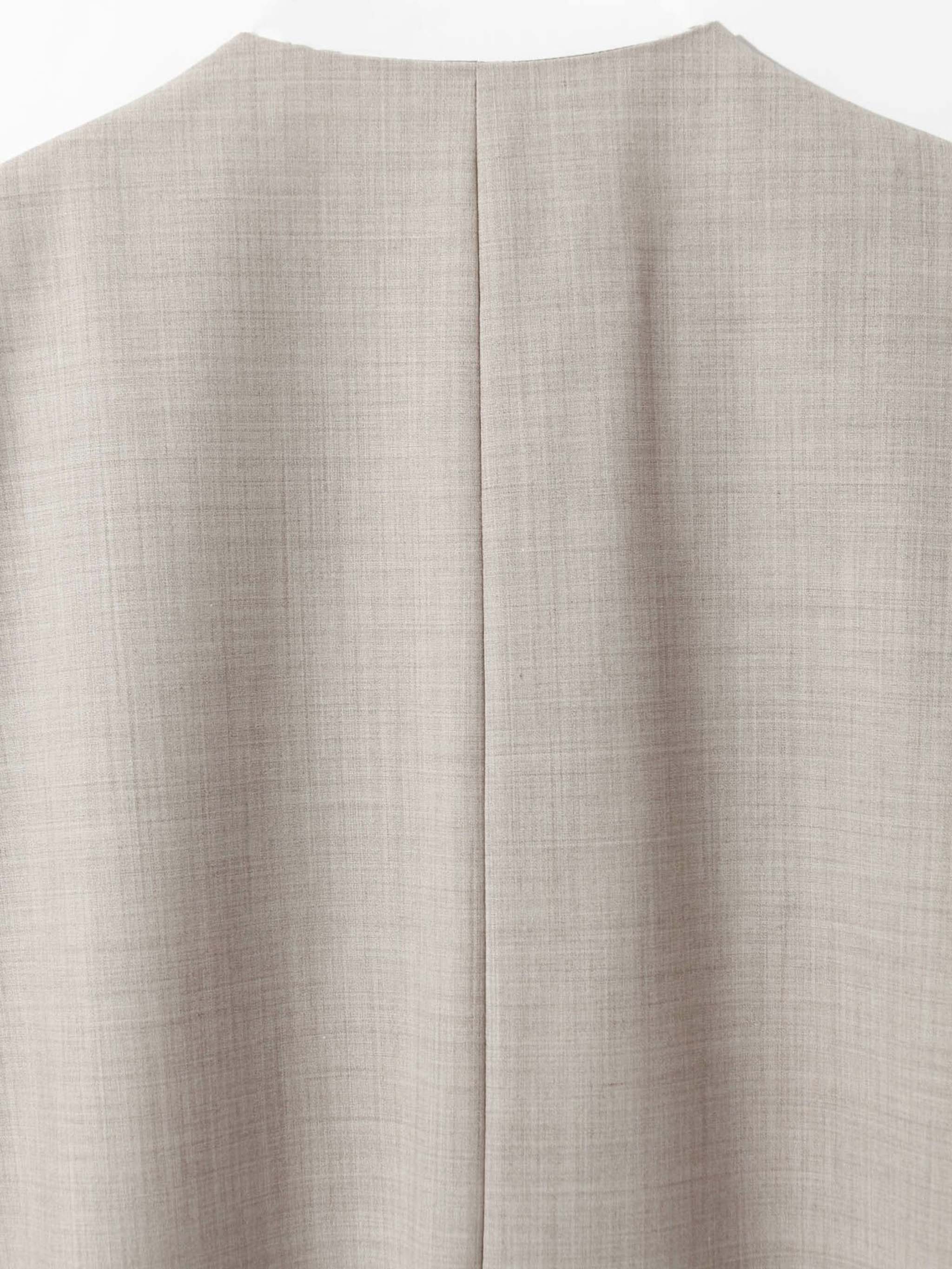 ノーカラーワイドロングベスト(3-1630)