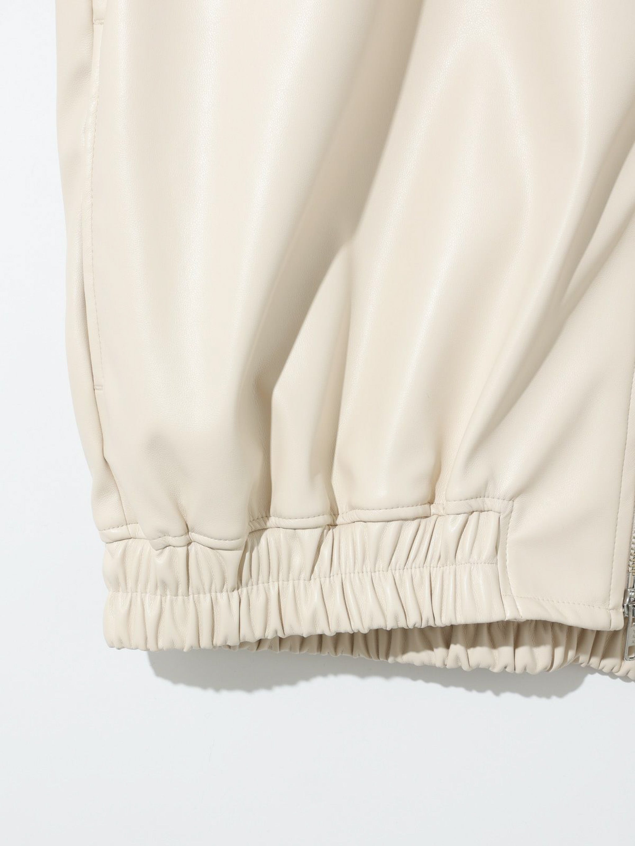 オーバーサイズシンセティックレザーブルゾン