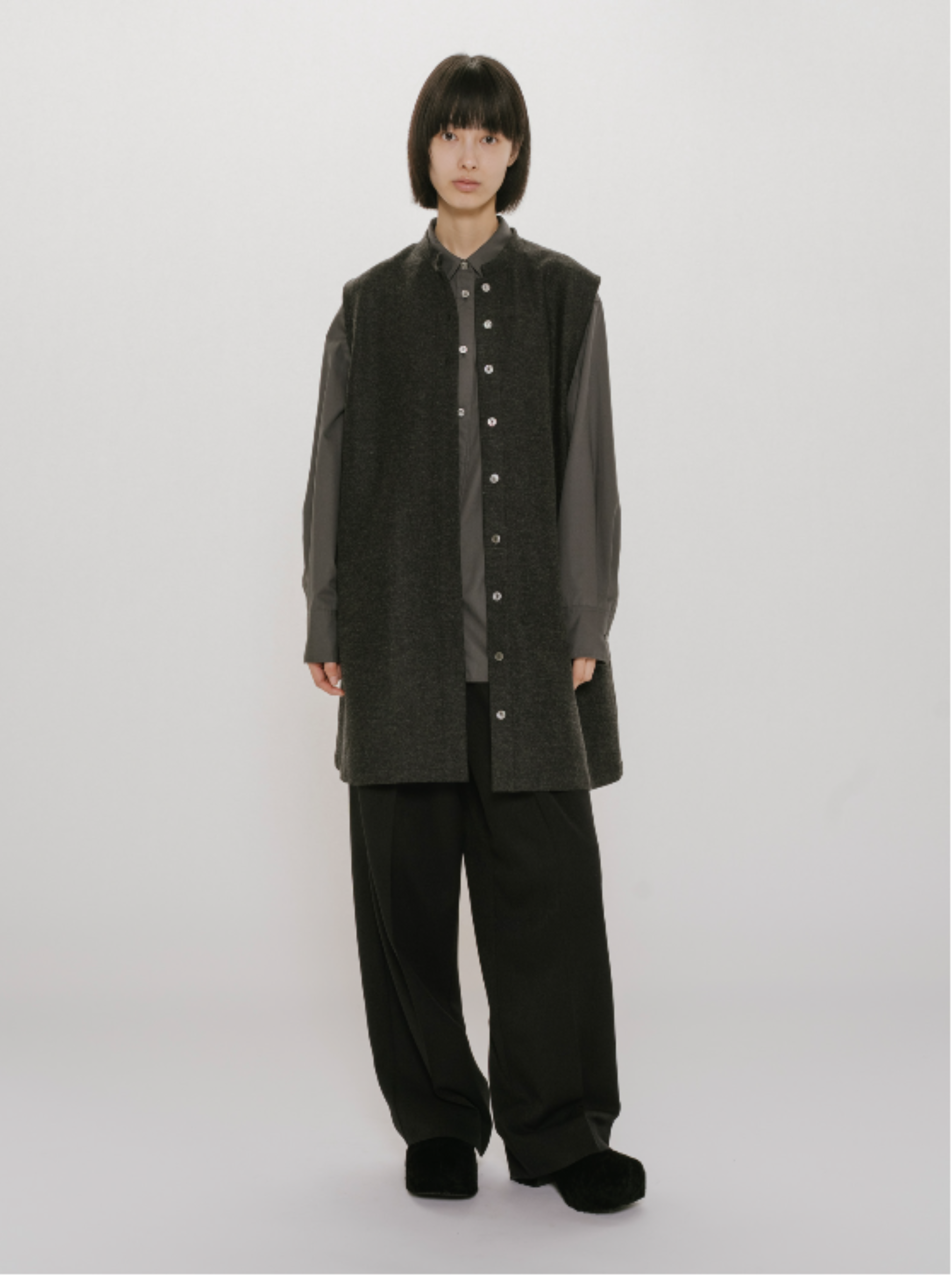 wool blend wide easy pants