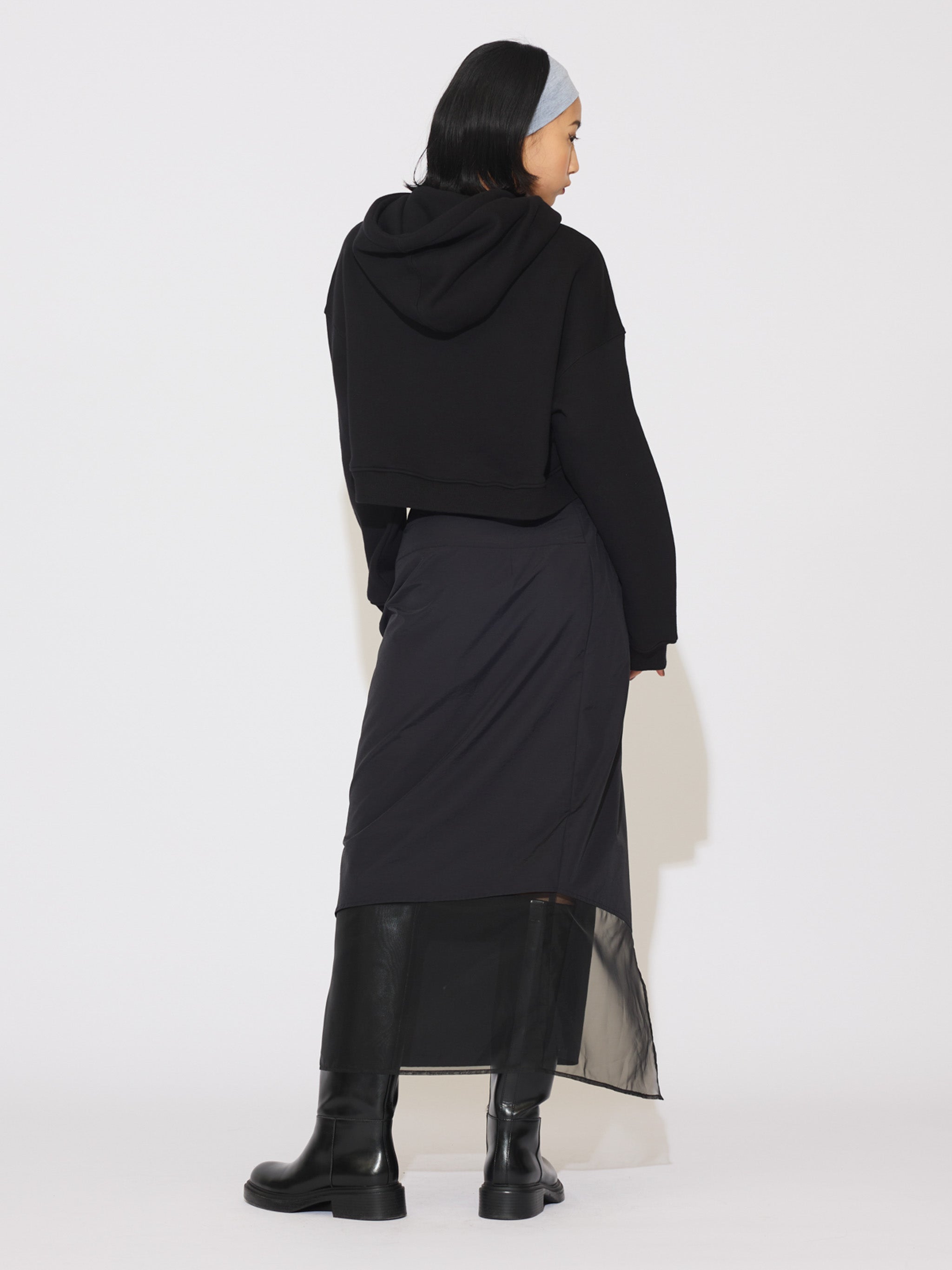 hooded short pullover