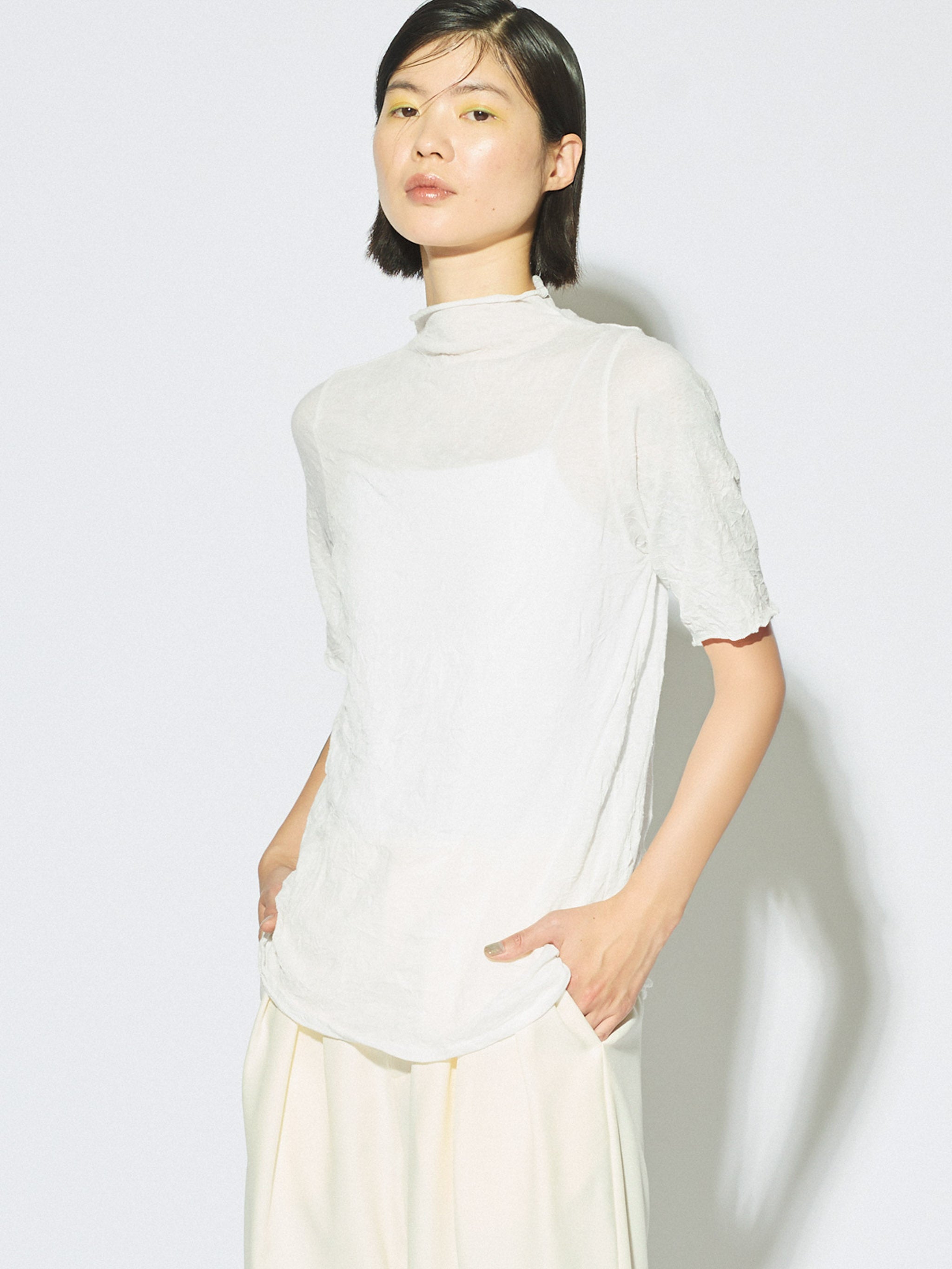 sheer high neck sleeve inner