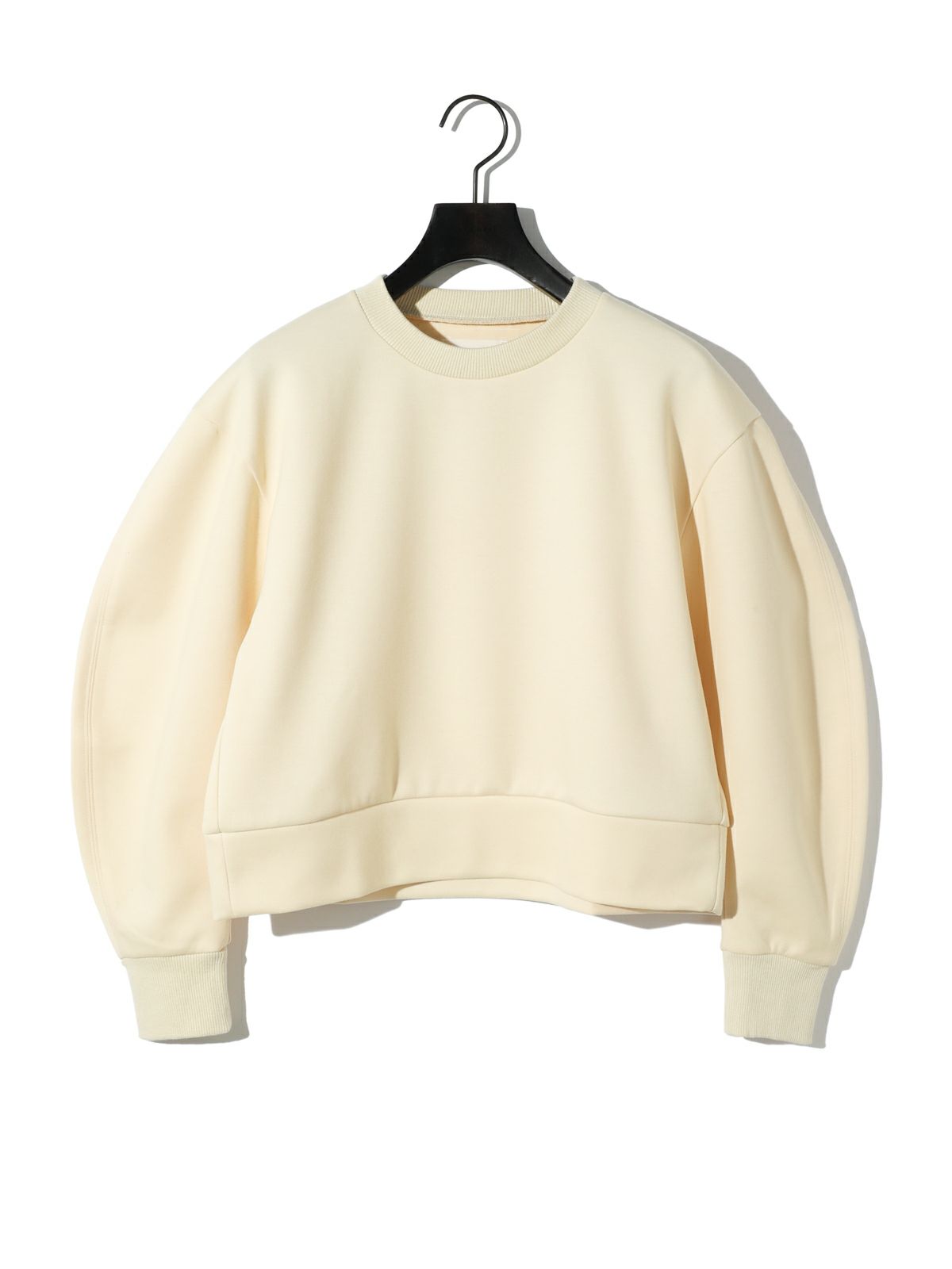 curve sleeve double-knit pullover