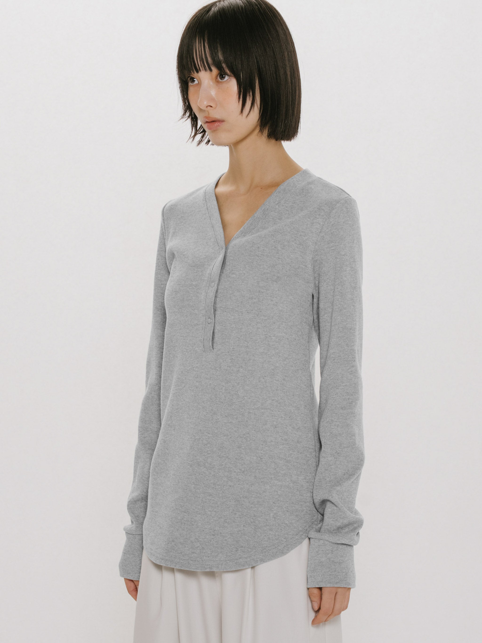 rib henley neck P/O